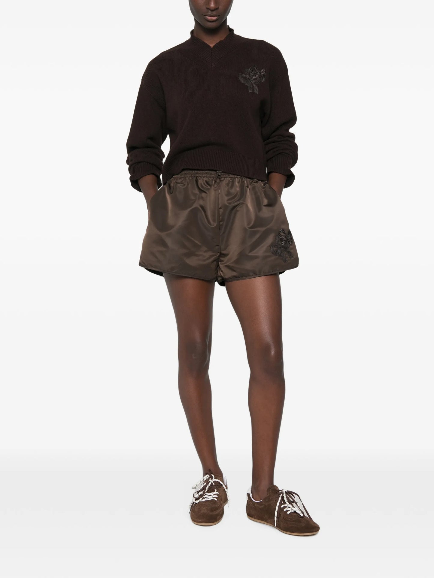 Colette bow-embroidered shorts