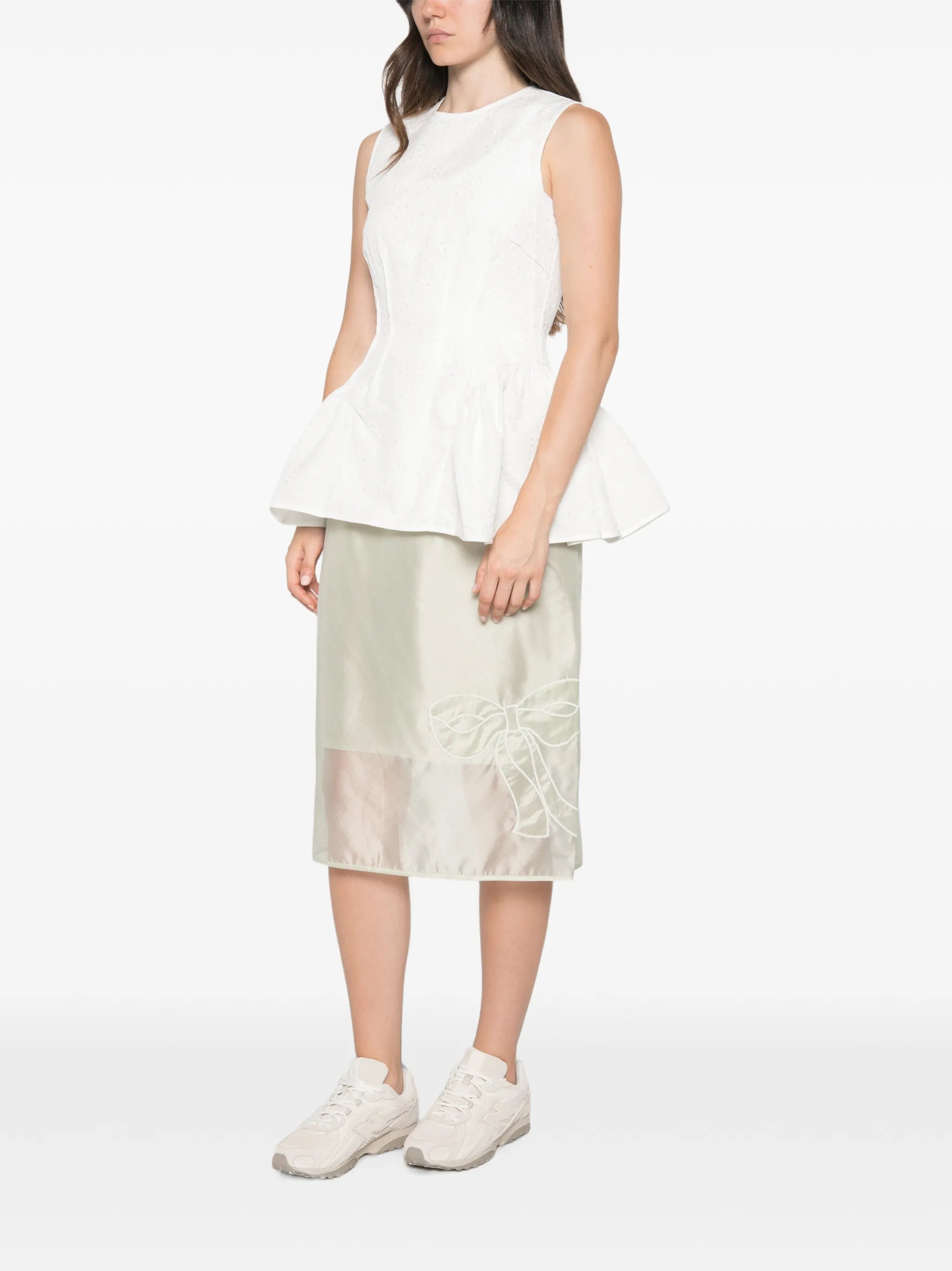 Eira matelassé peplum top