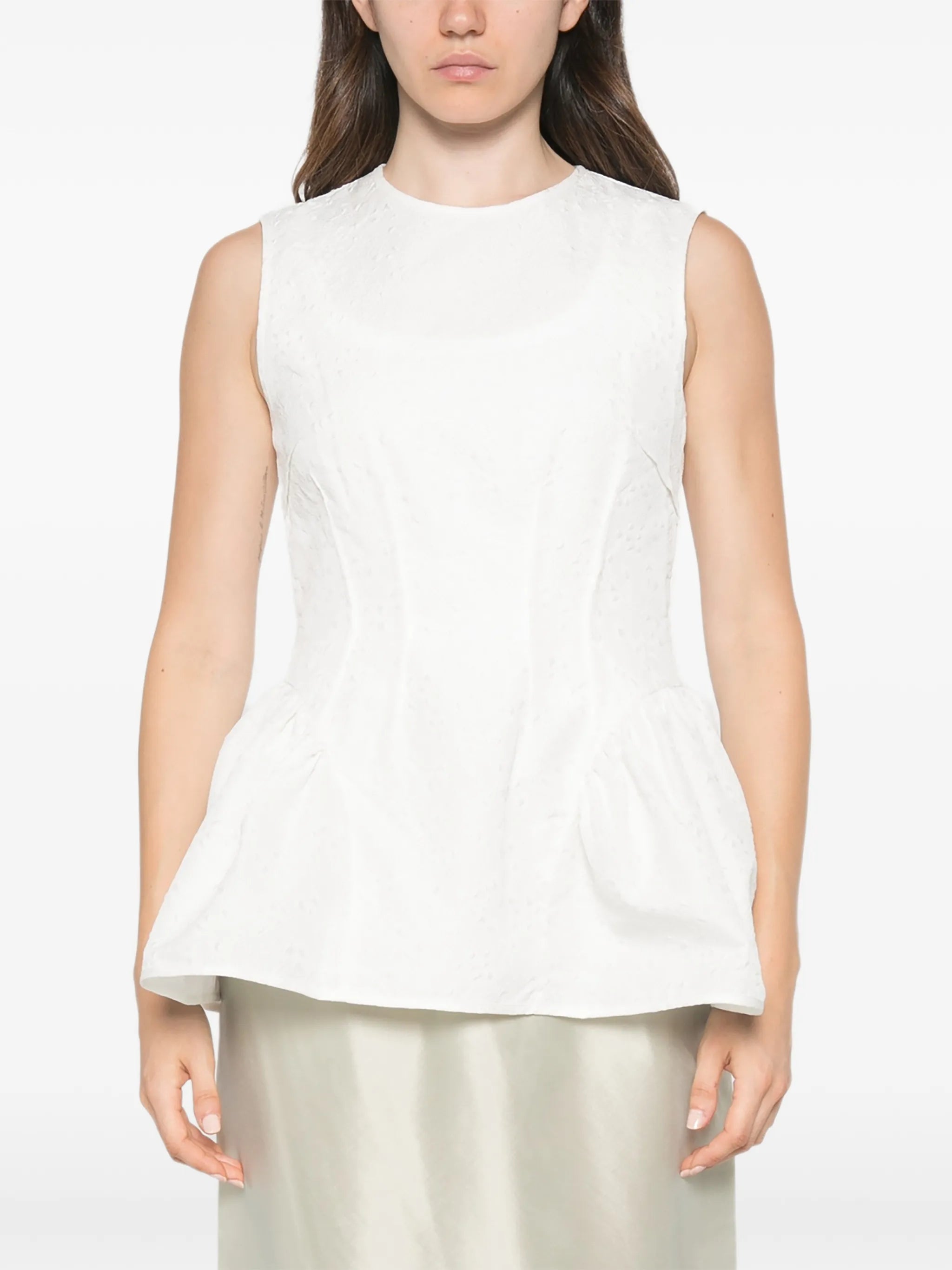 Eira matelassé peplum top