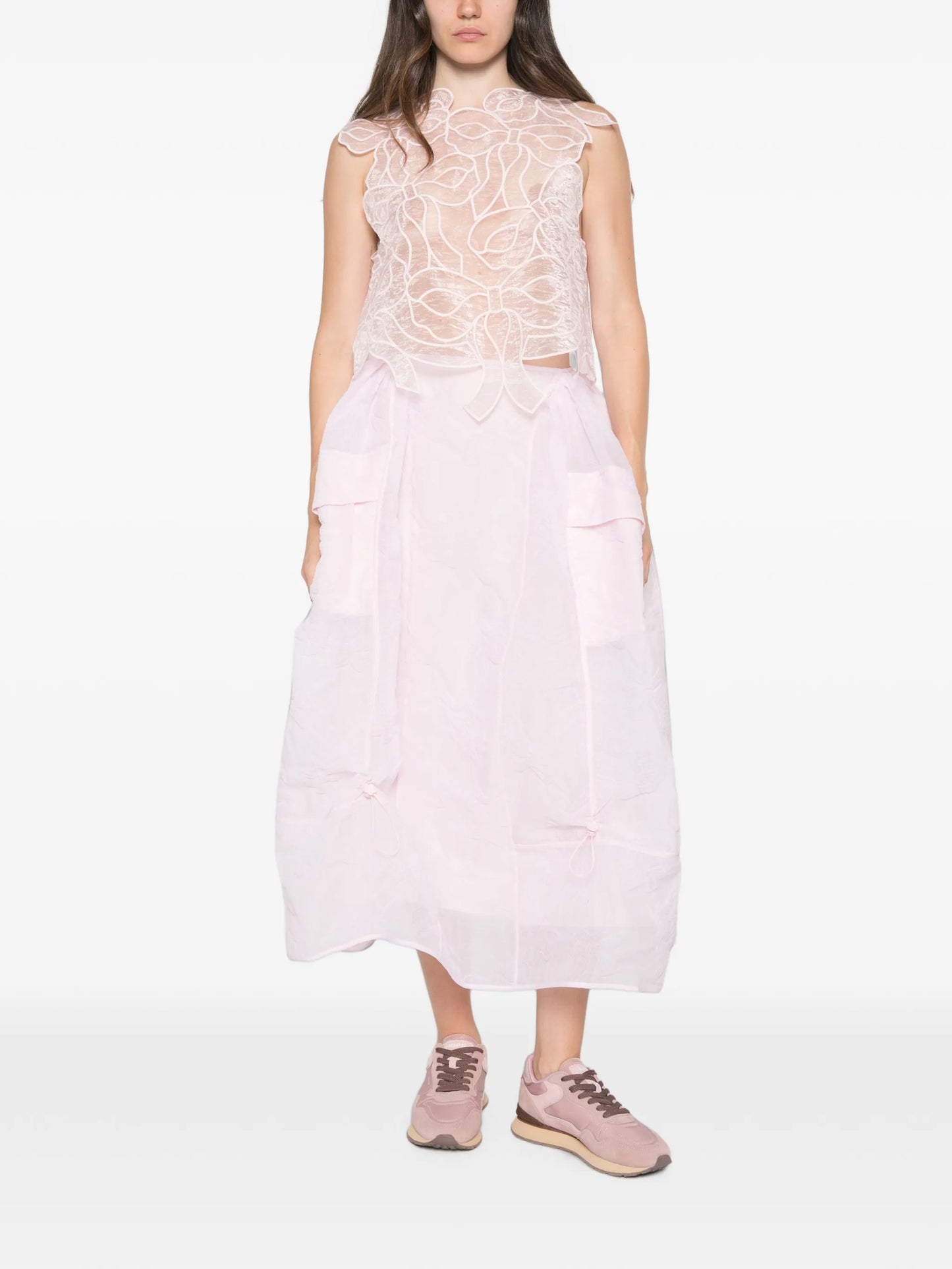 Aya bow-embroidered top