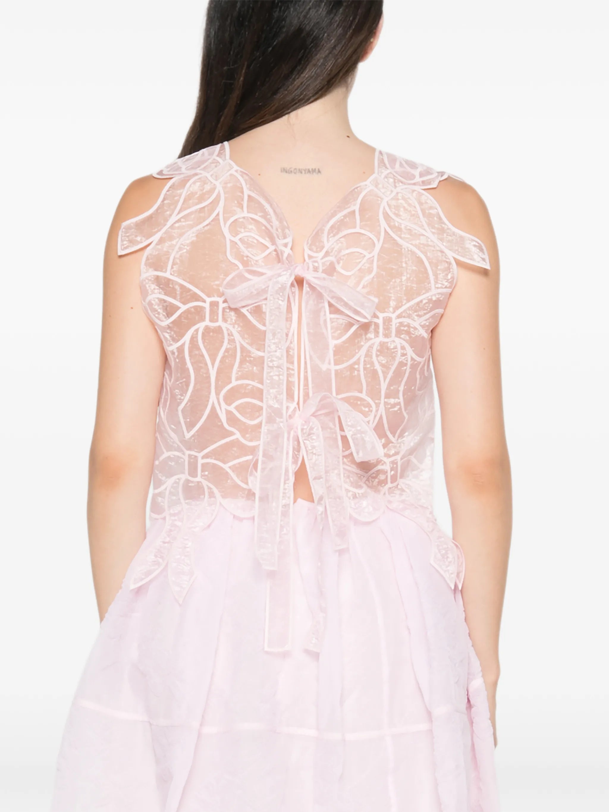 Aya bow-embroidered top