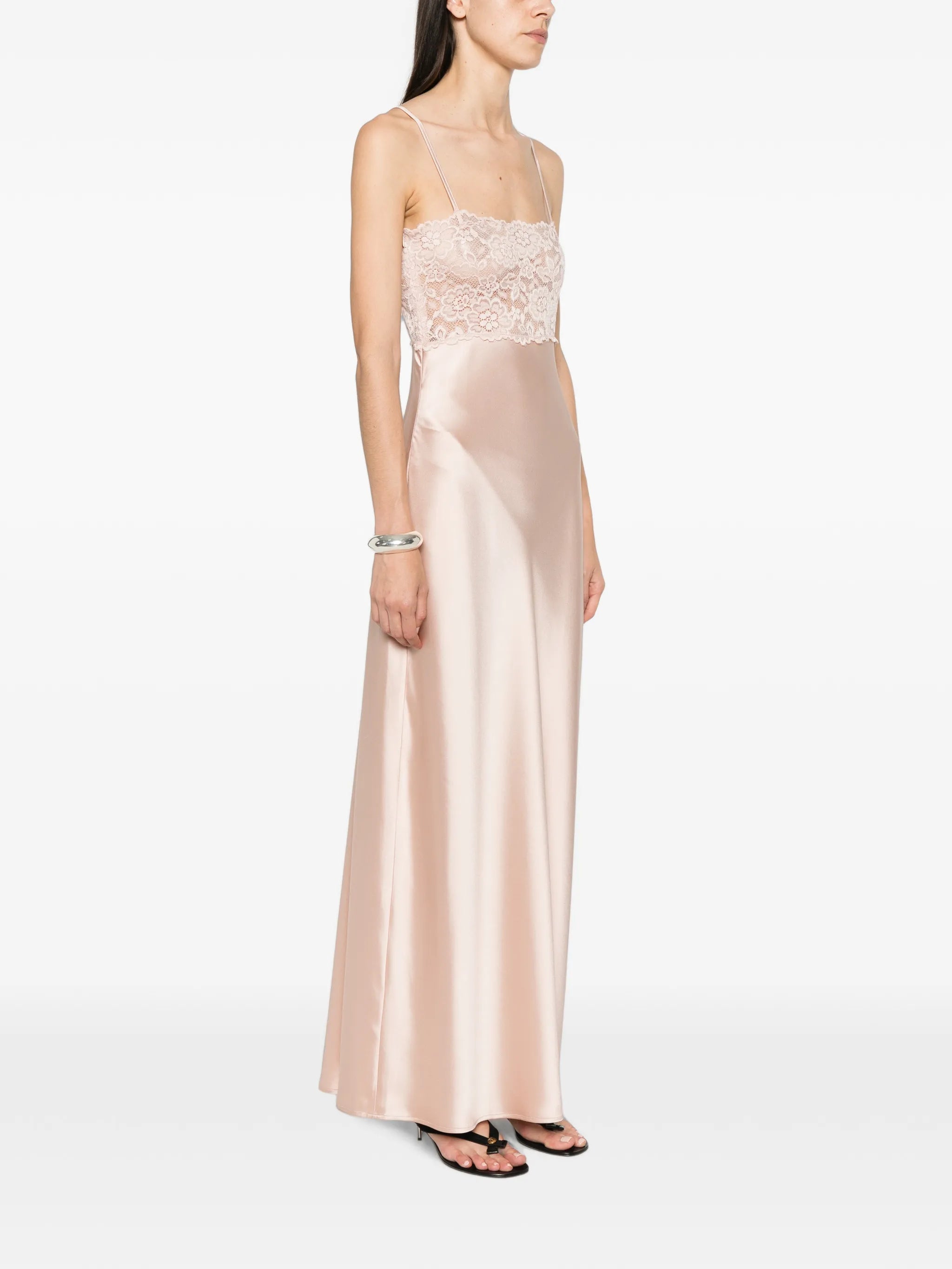 Myra lace-panel maxi dress