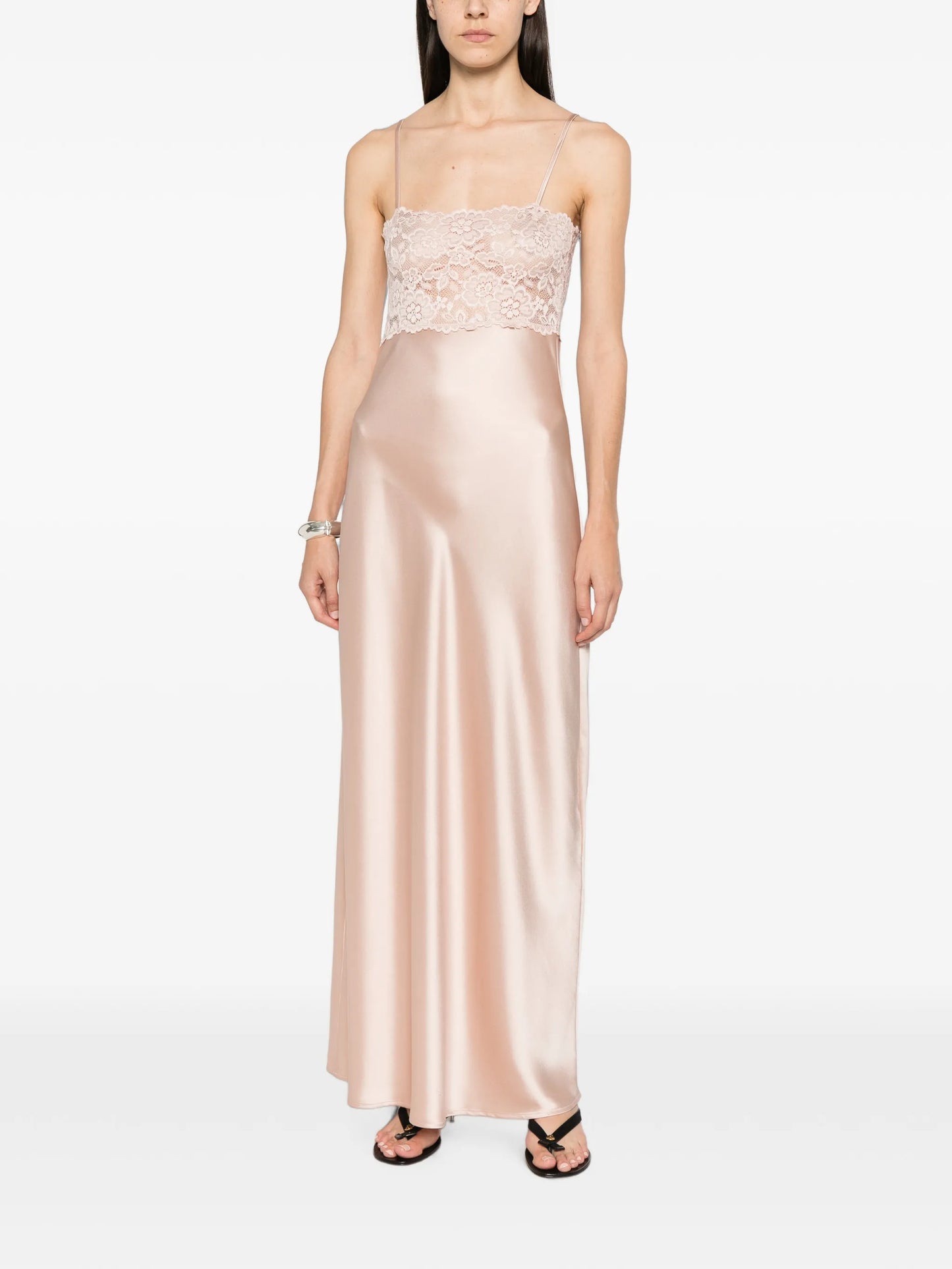Myra lace-panel maxi dress