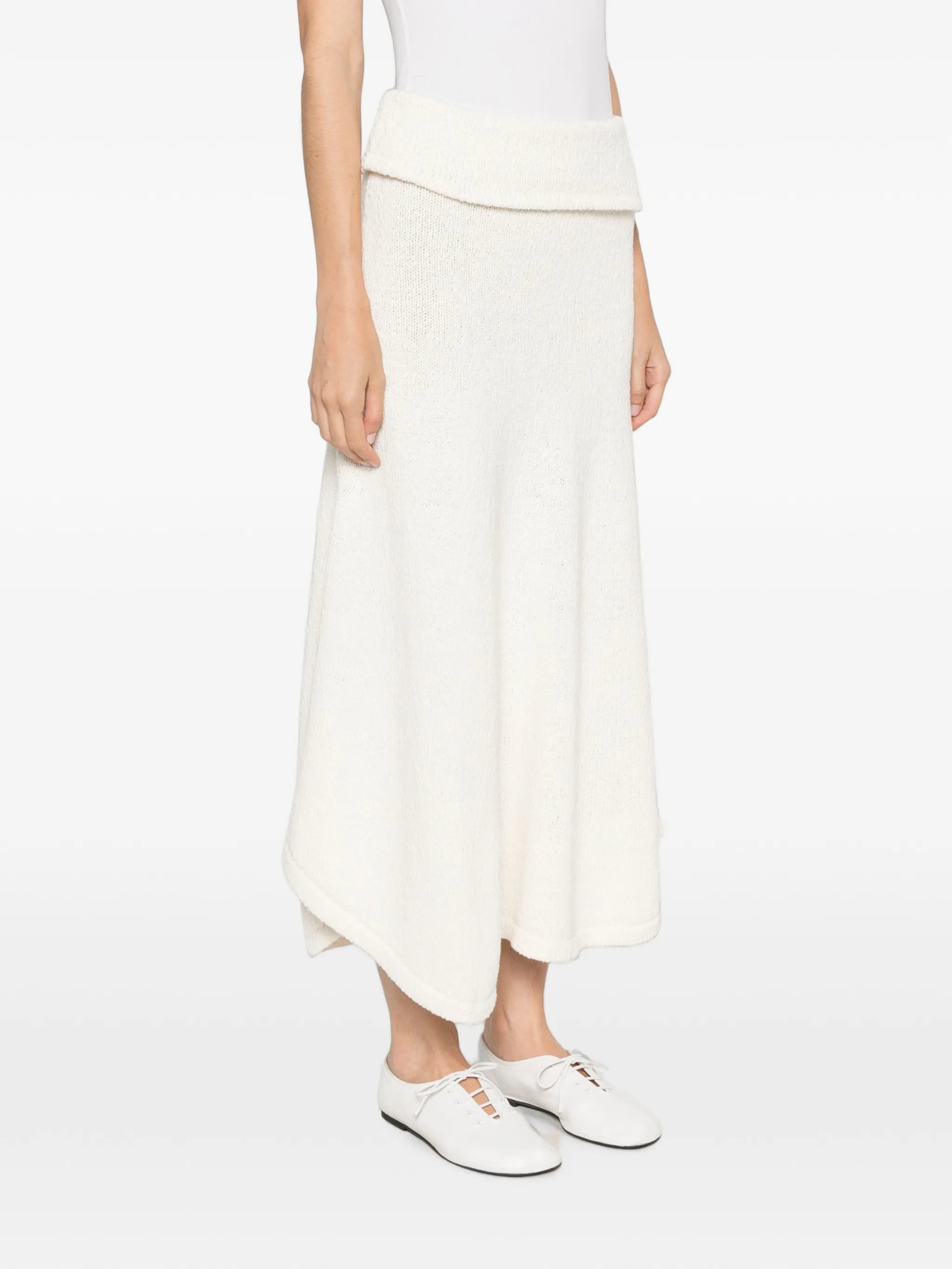 Kena asymmetric knitted maxi skirt