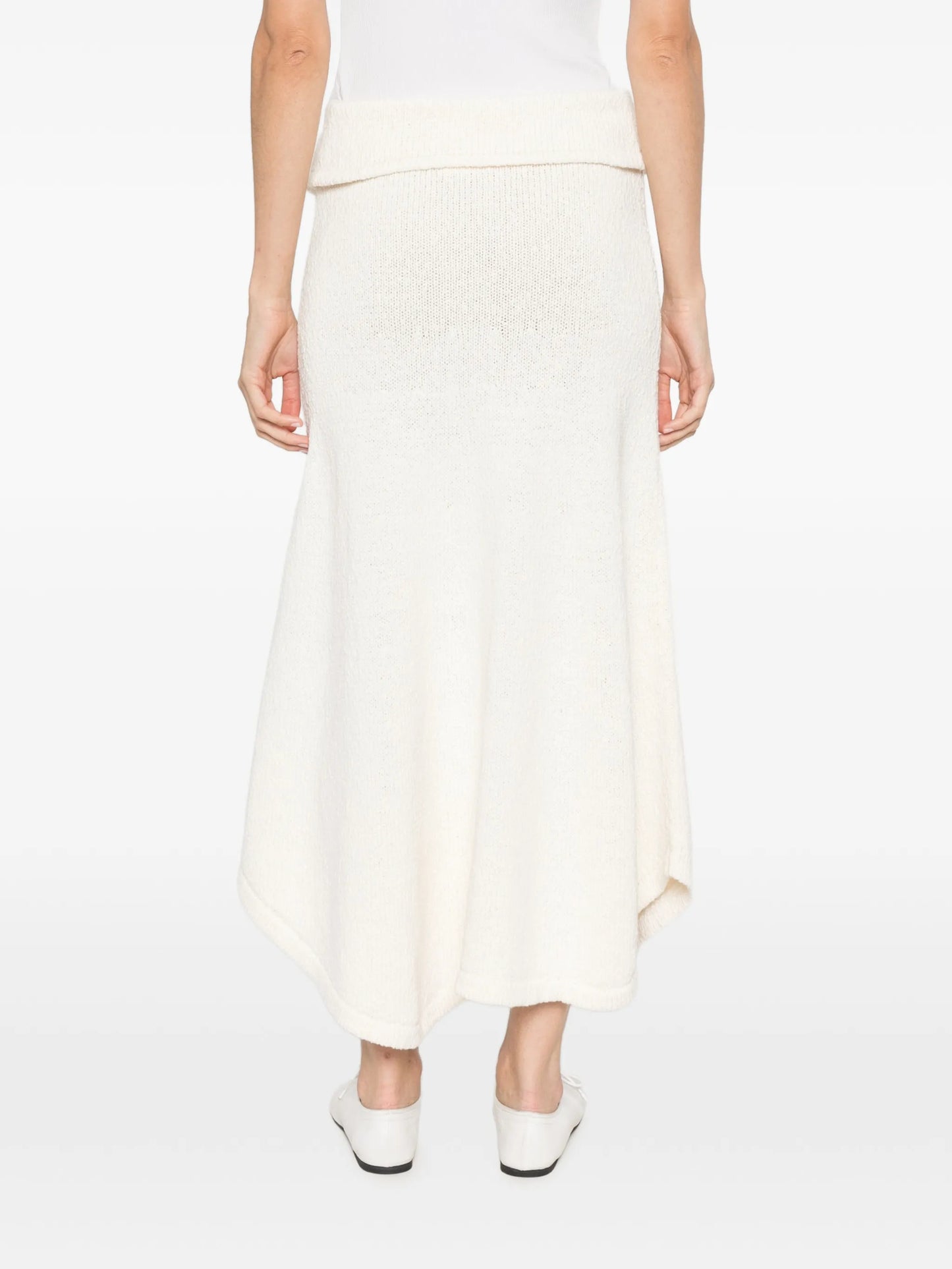 Kena asymmetric knitted maxi skirt
