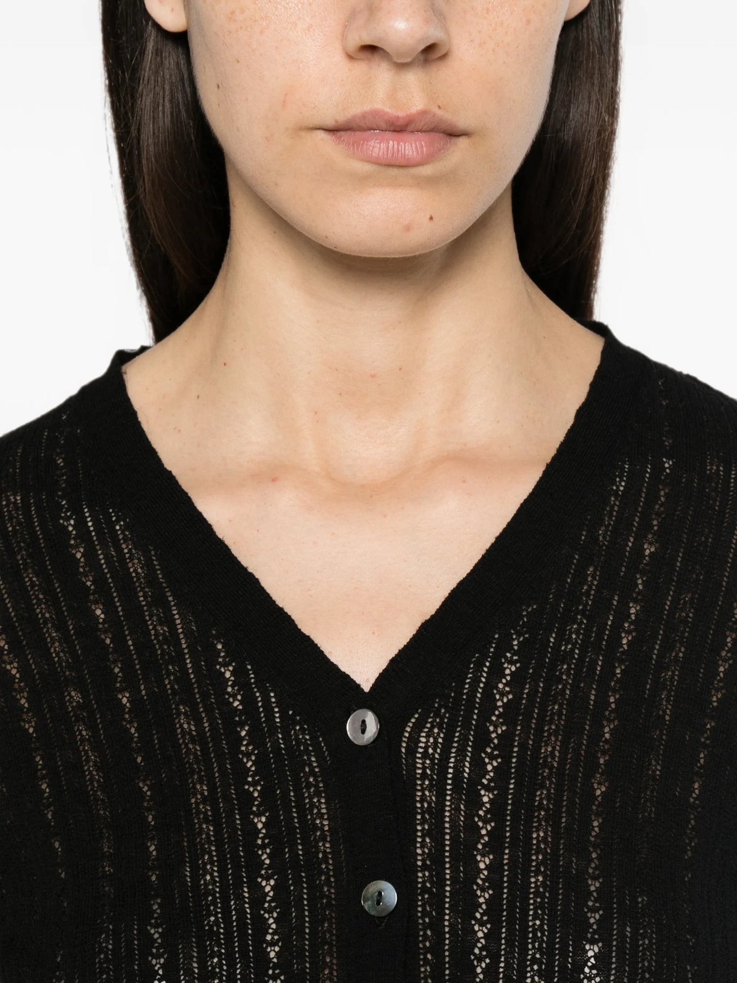 Unae pointelle-knit cardigan