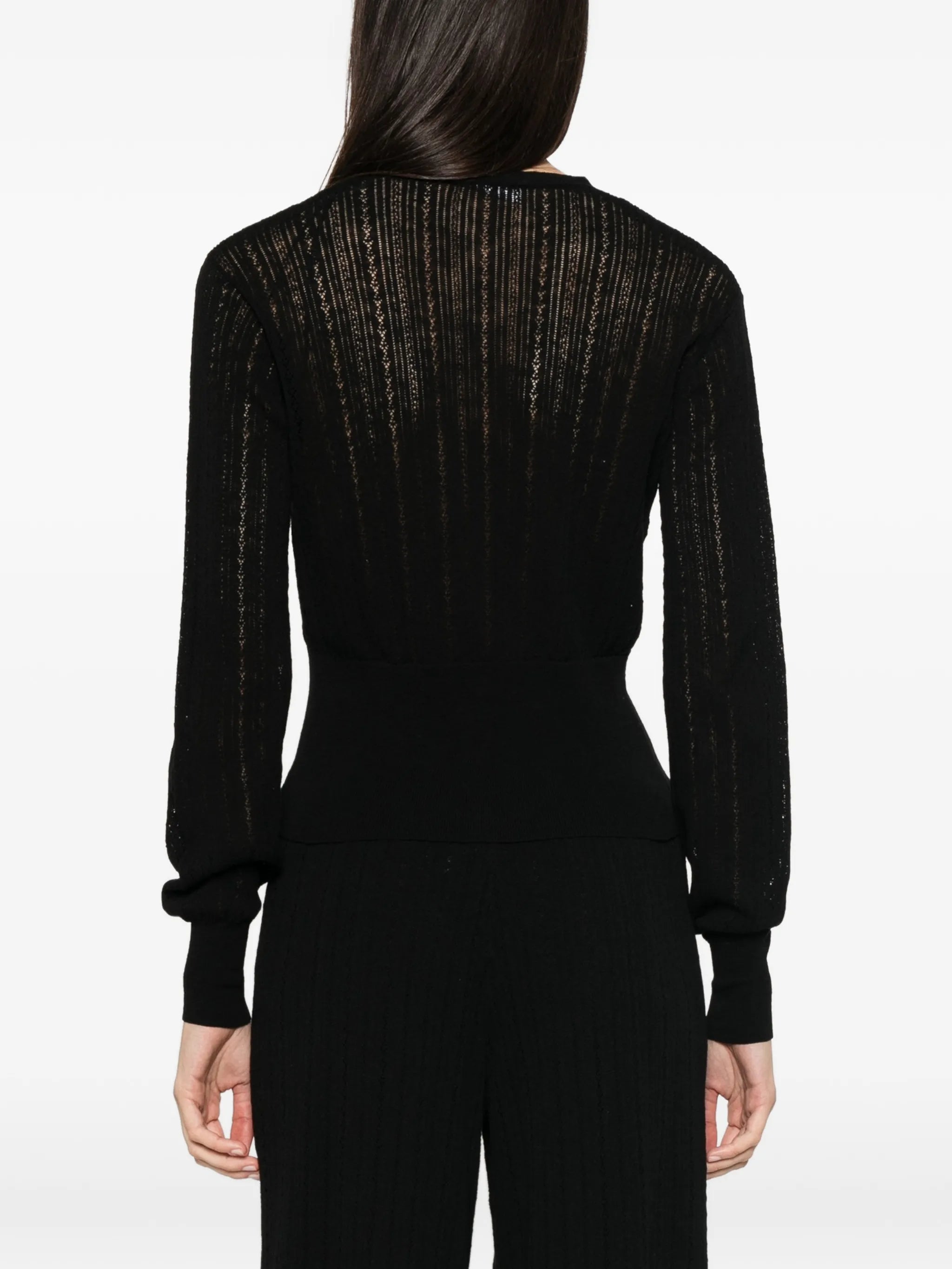 Unae pointelle-knit cardigan