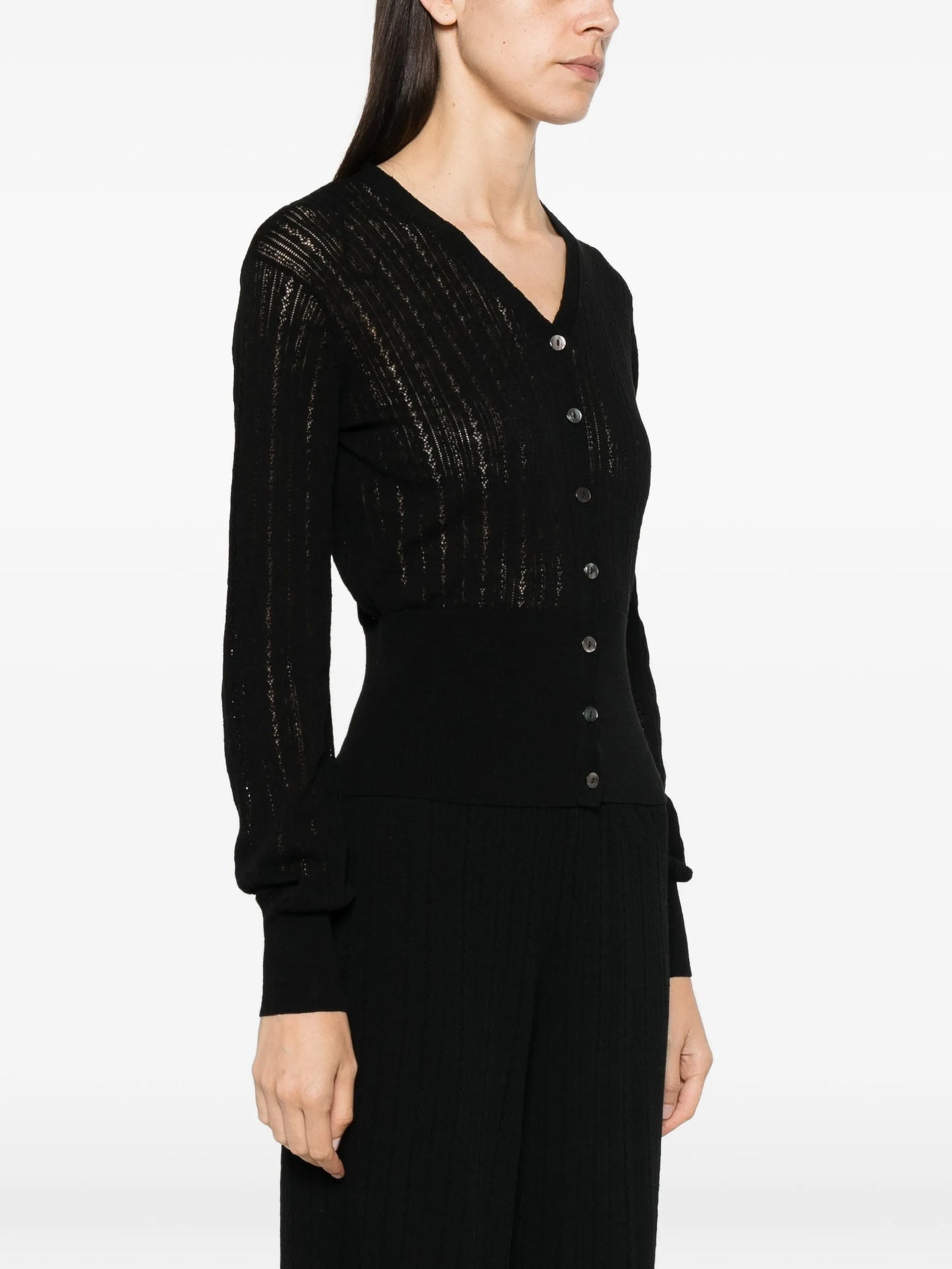 Unae pointelle-knit cardigan