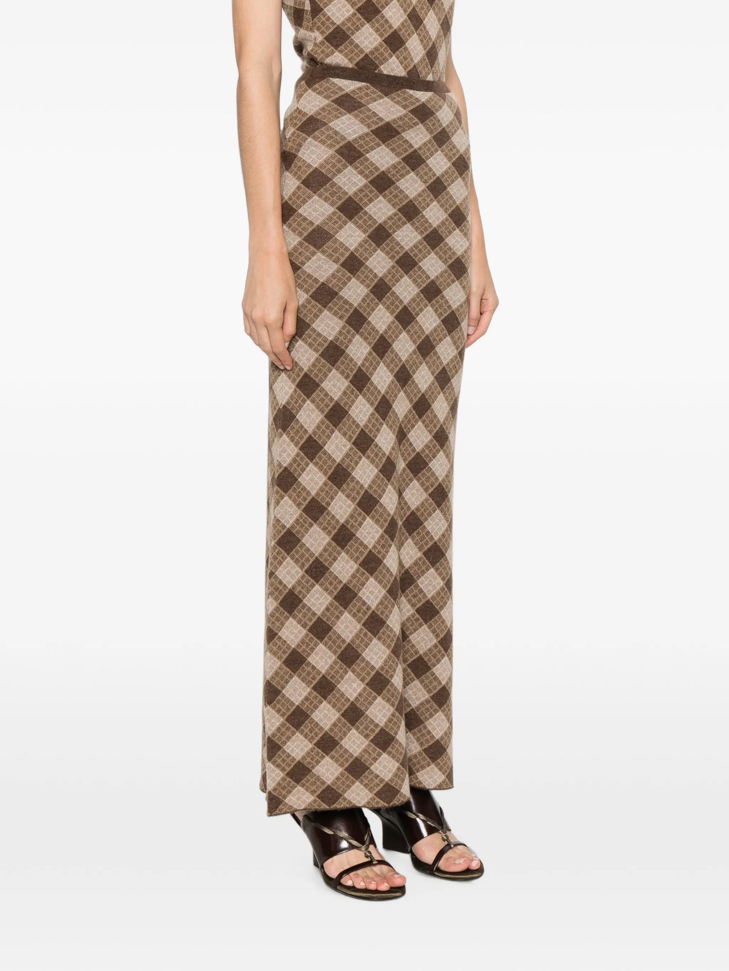 Kae checkered maxi skirt