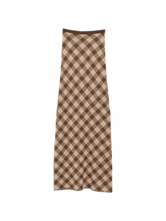 Kae checkered maxi skirt
