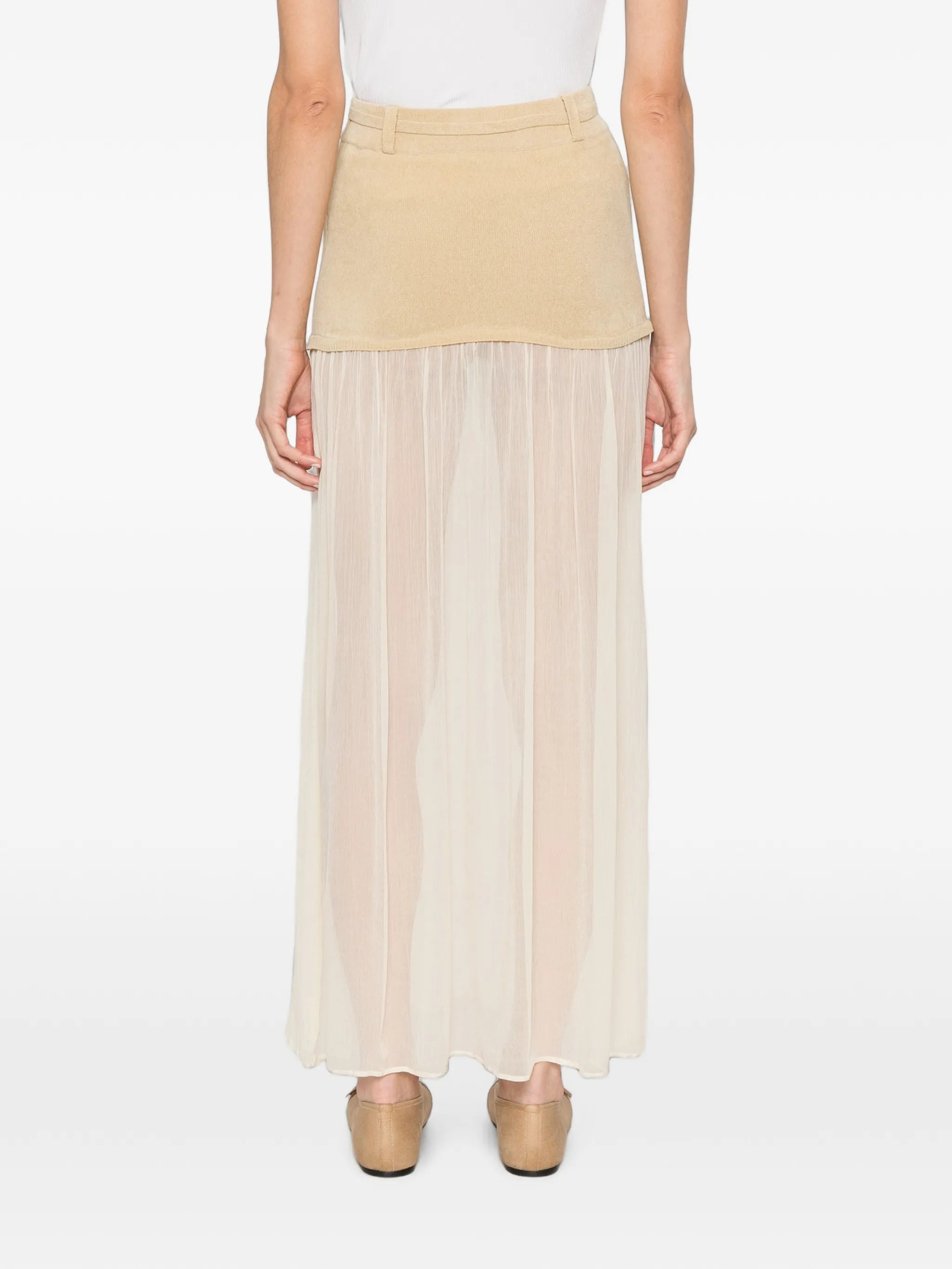 Asha sheer-panel maxi skirt