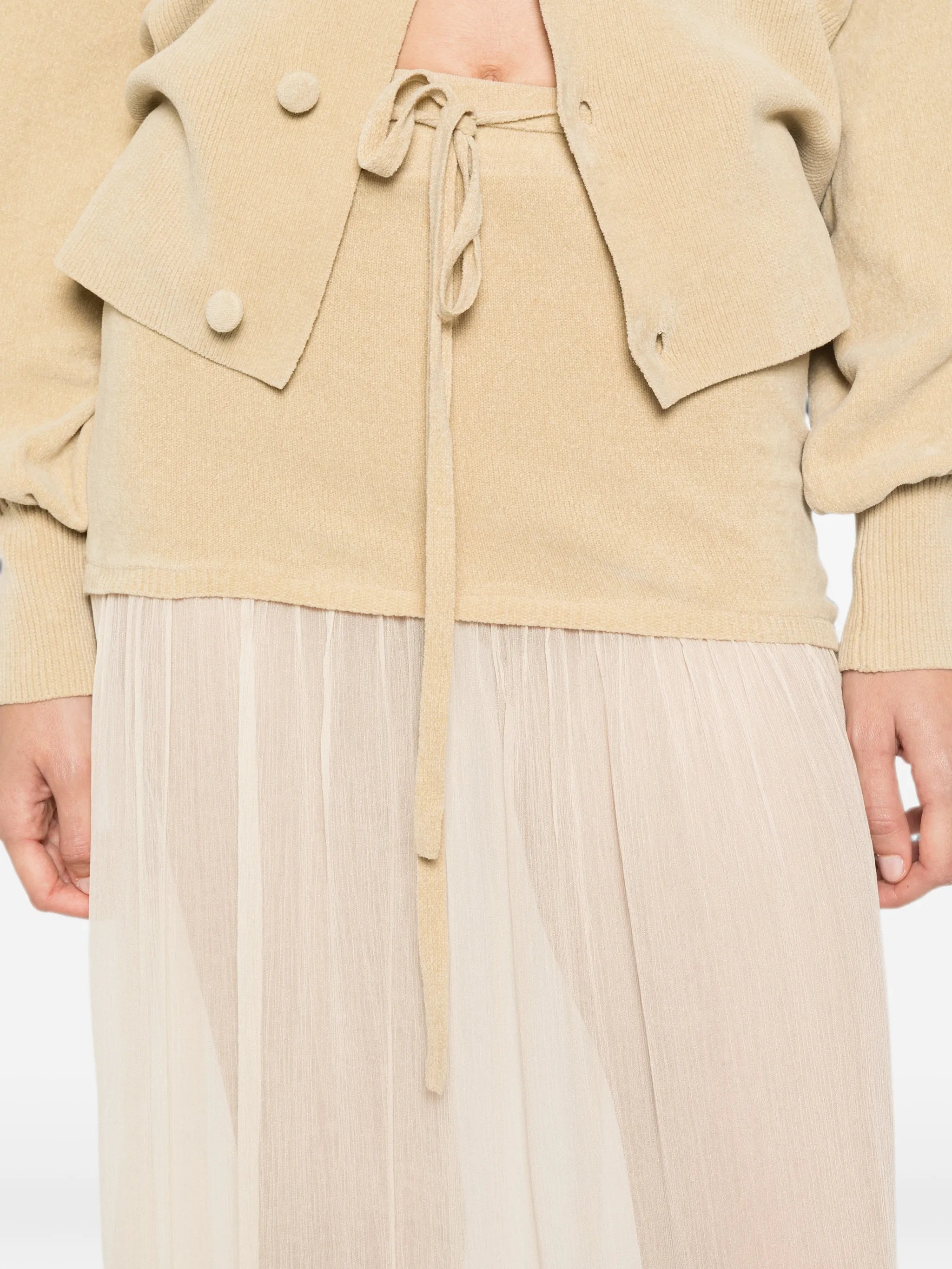 Asha sheer-panel maxi skirt