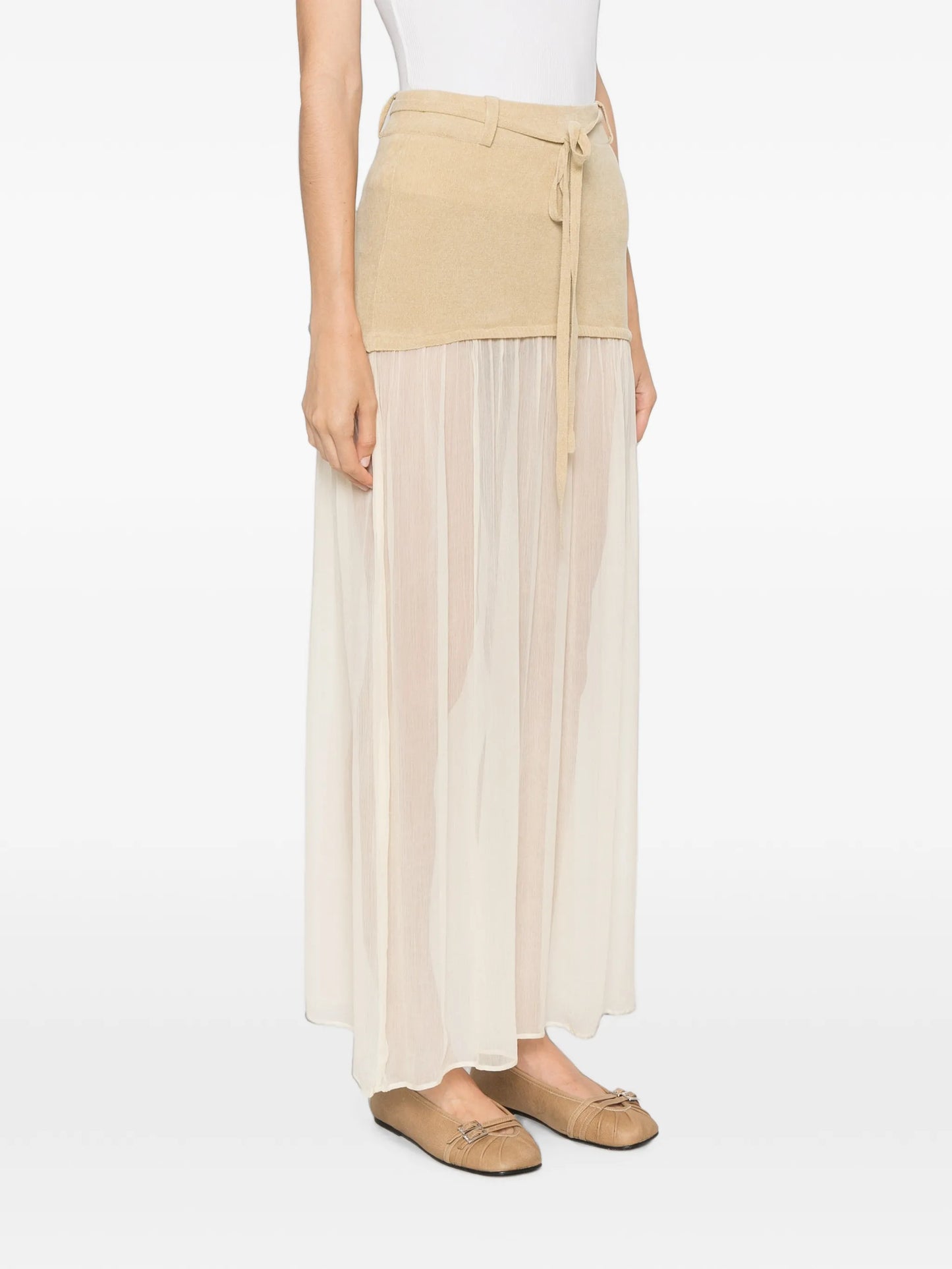 Asha sheer-panel maxi skirt