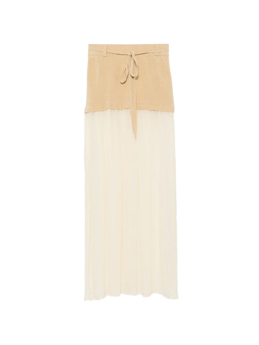 Asha sheer-panel maxi skirt