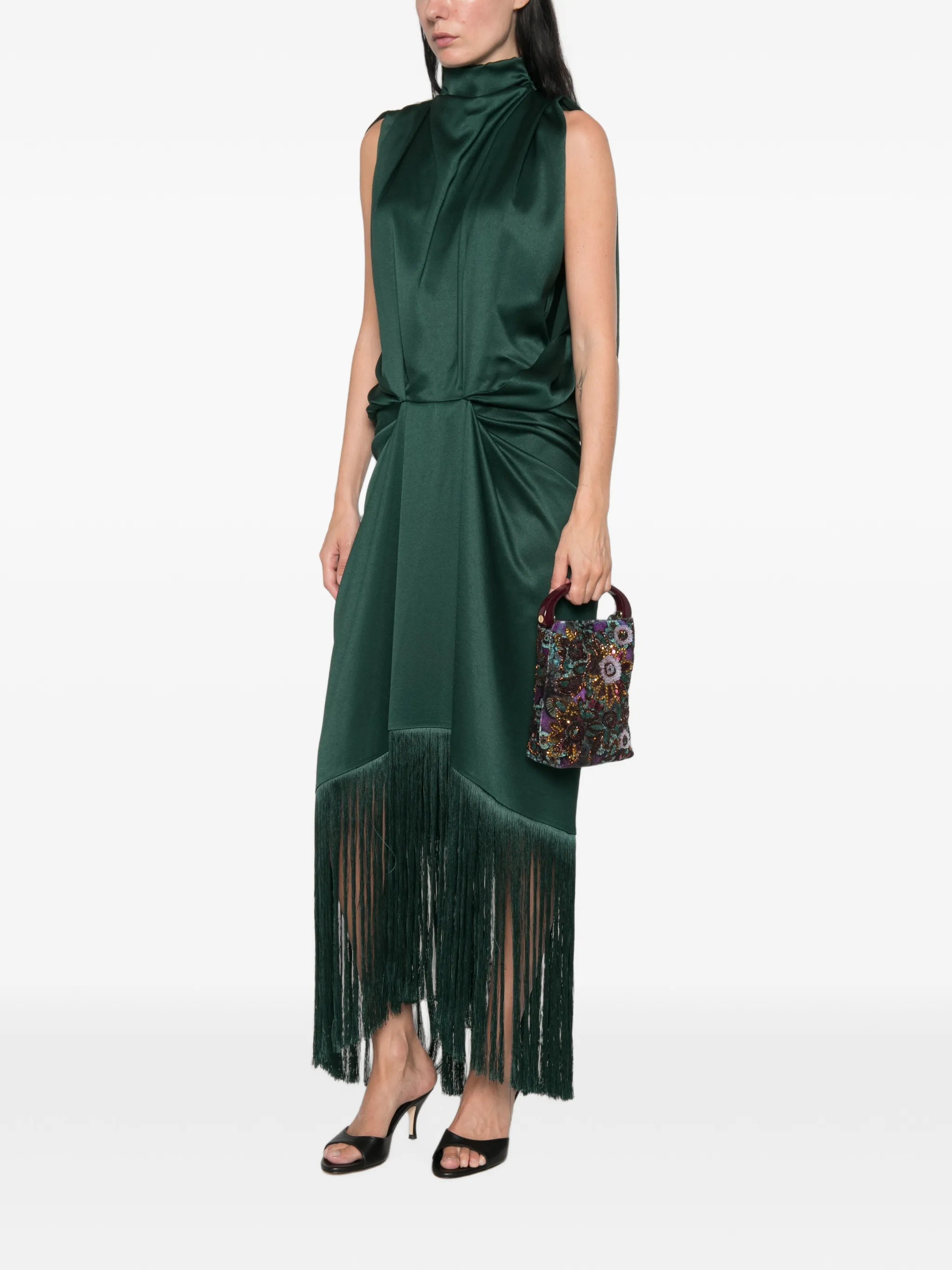 Eros fringe-trimmed maxi dress