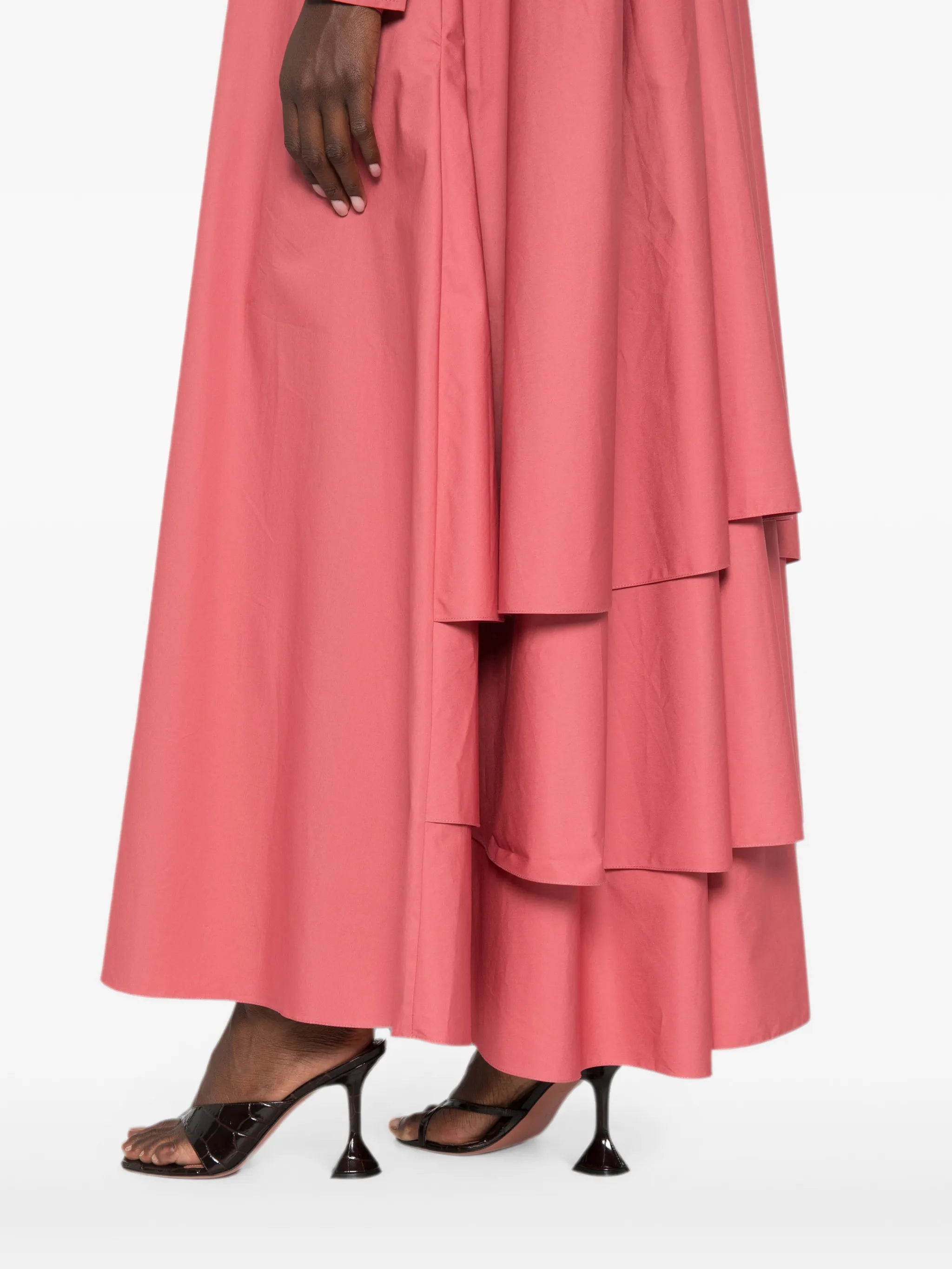 layered maxi shirt dress