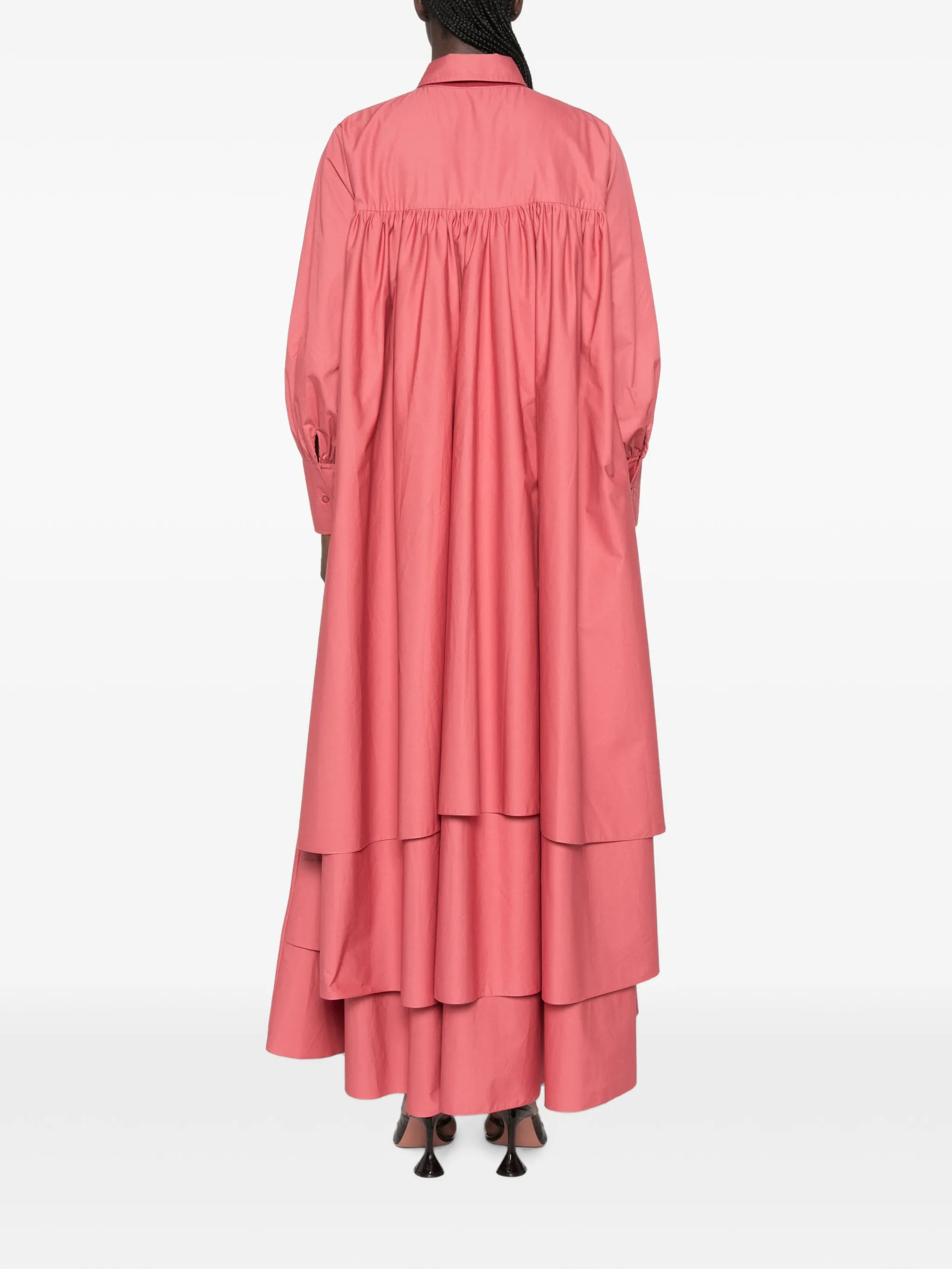 layered maxi shirt dress