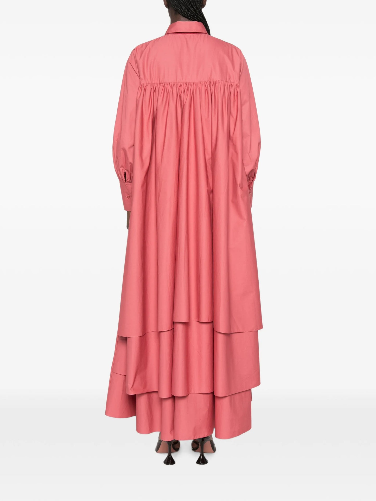 layered maxi shirt dress