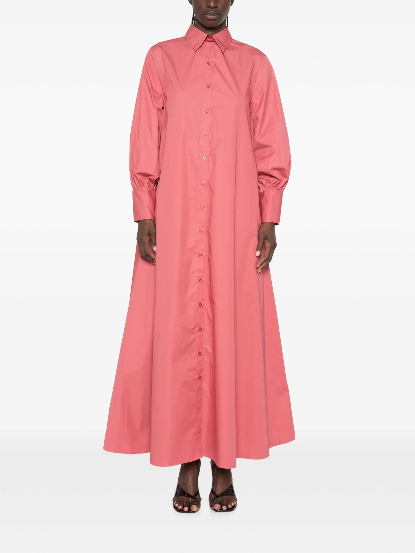 layered maxi shirt dress