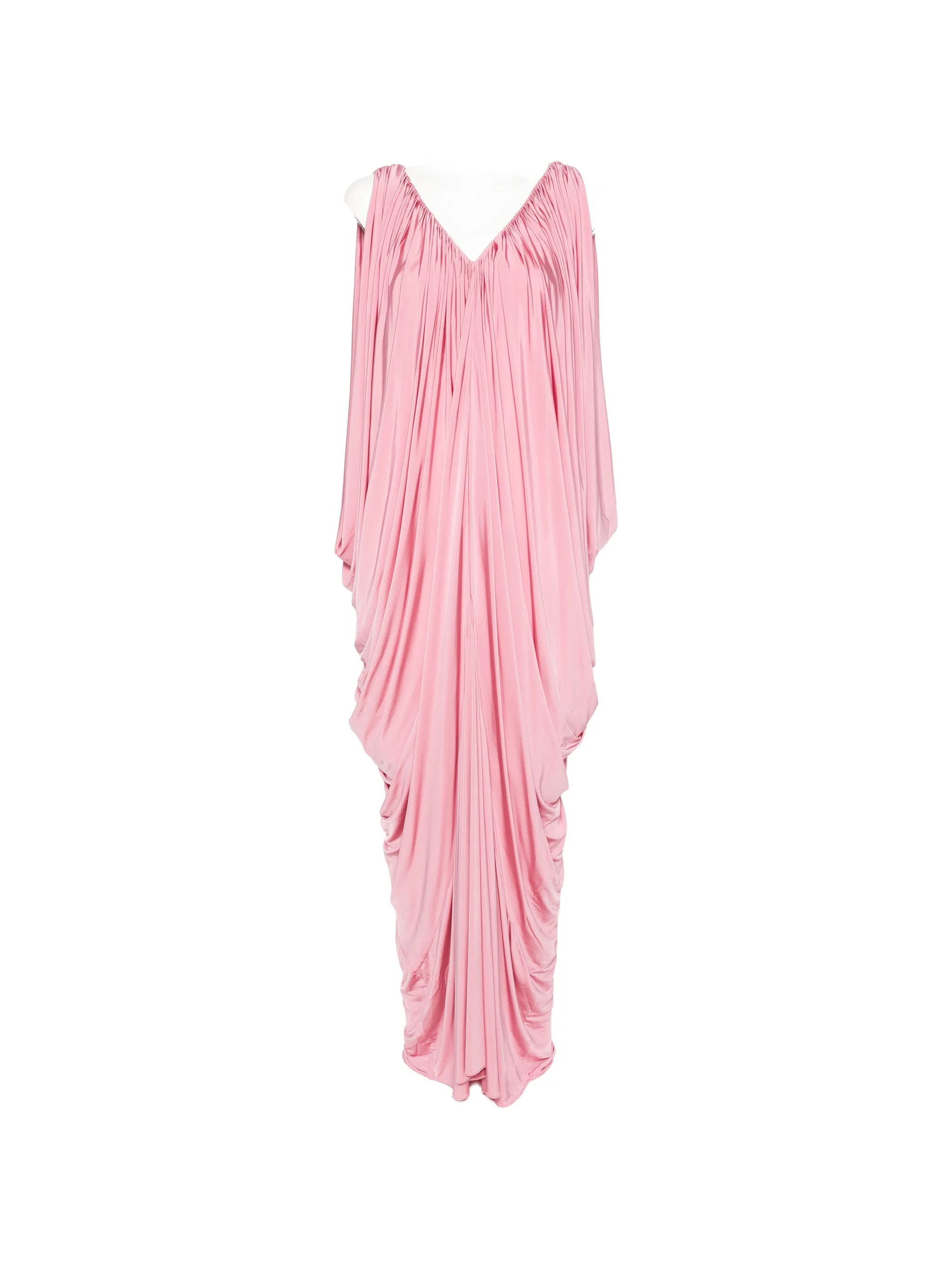 draped V-neck maxi dress