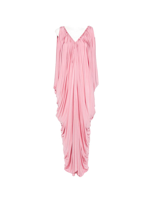 draped V-neck maxi dress