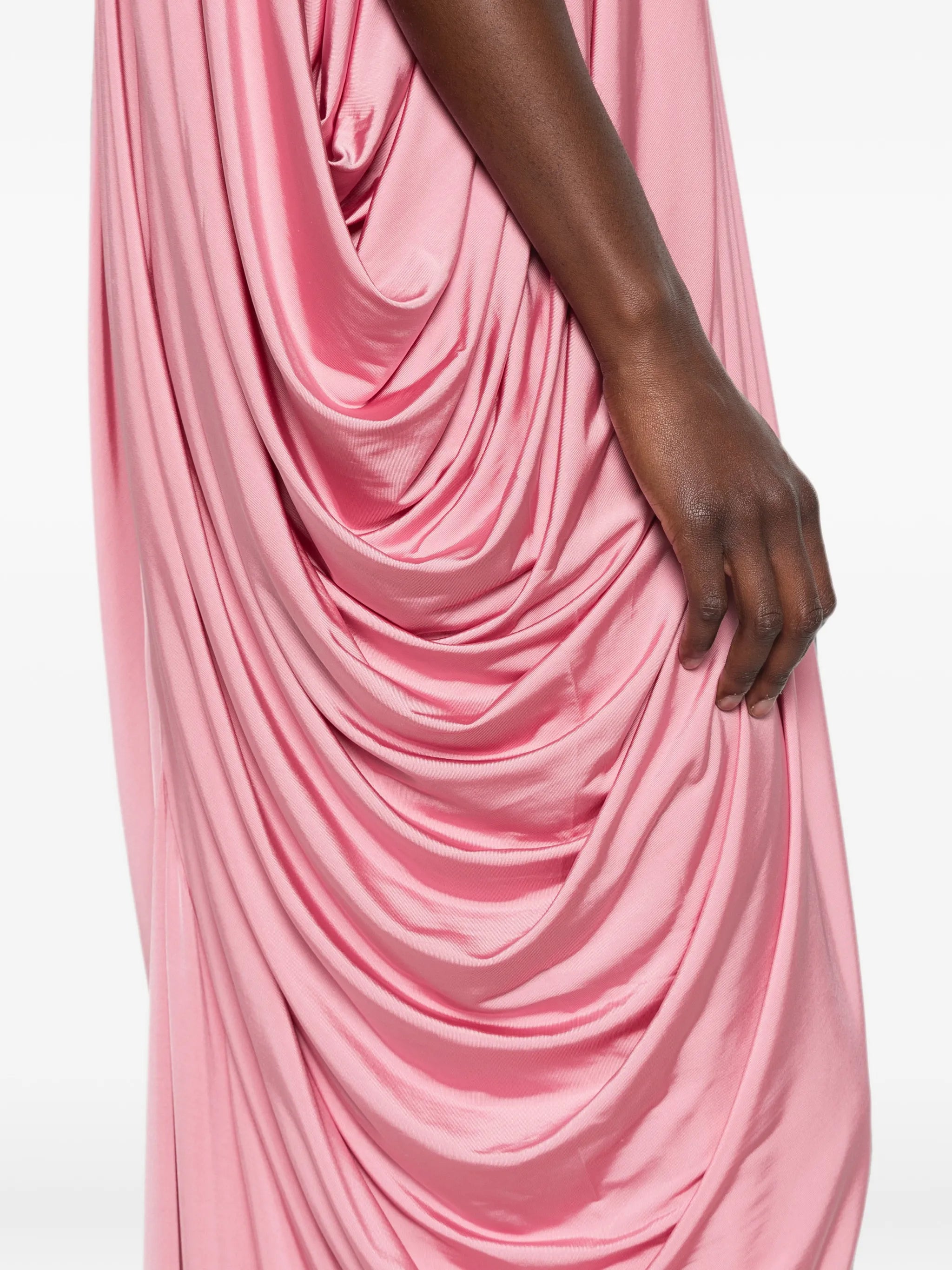 draped V-neck maxi dress