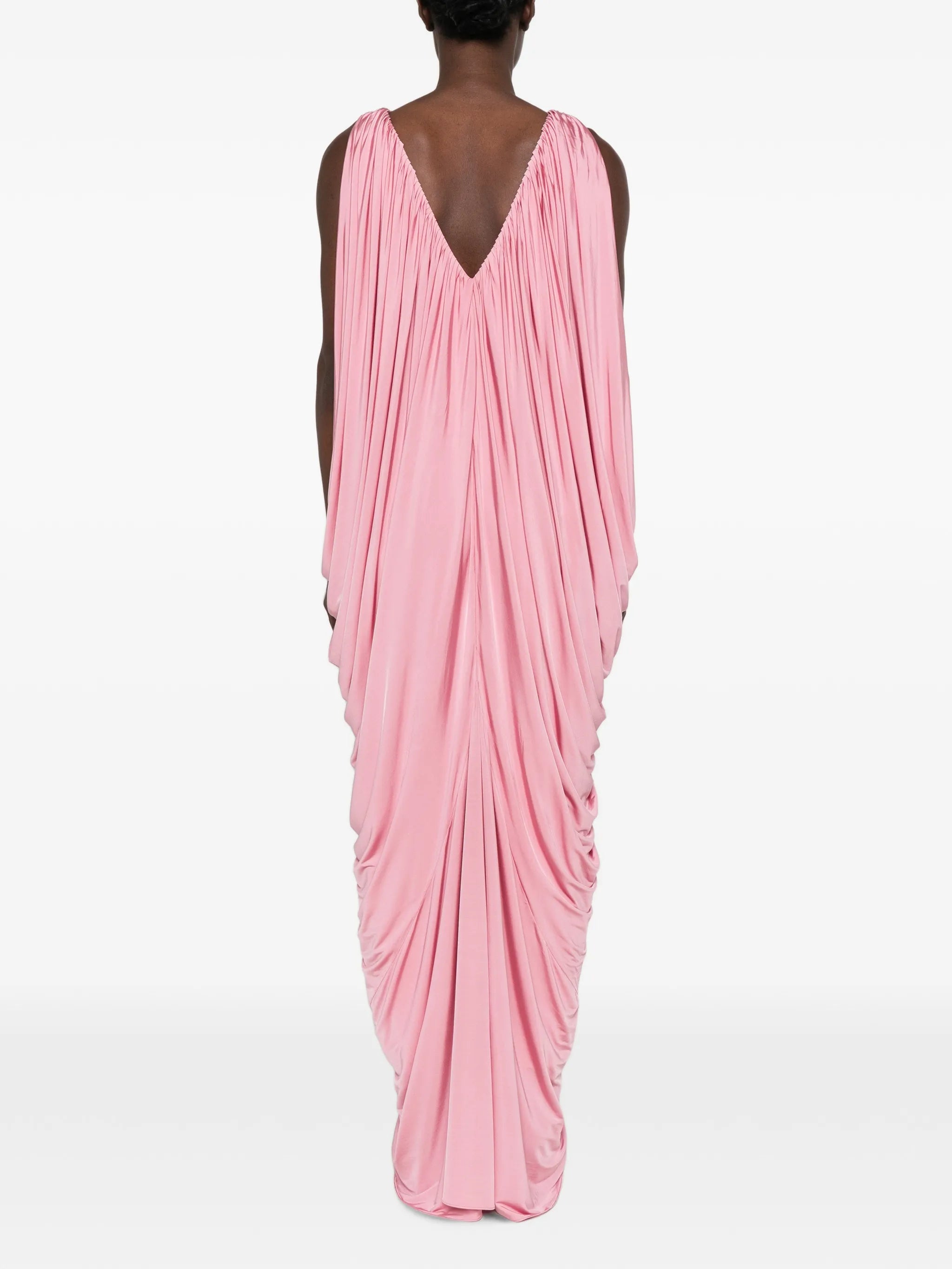 draped V-neck maxi dress
