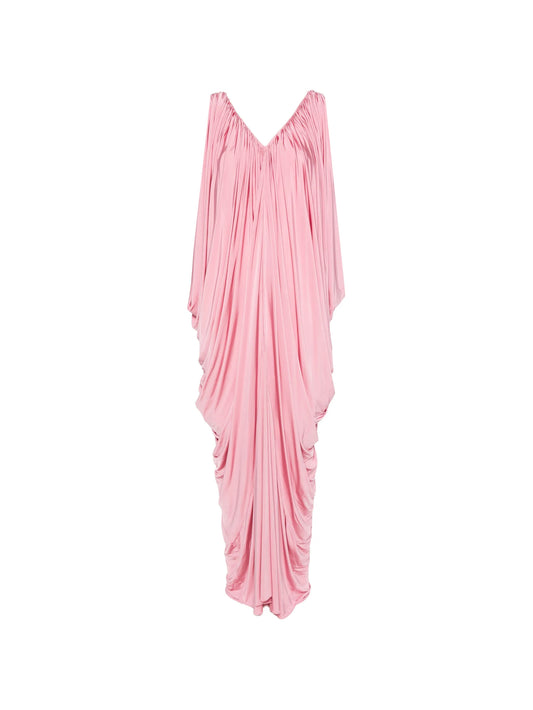 draped V-neck maxi dress
