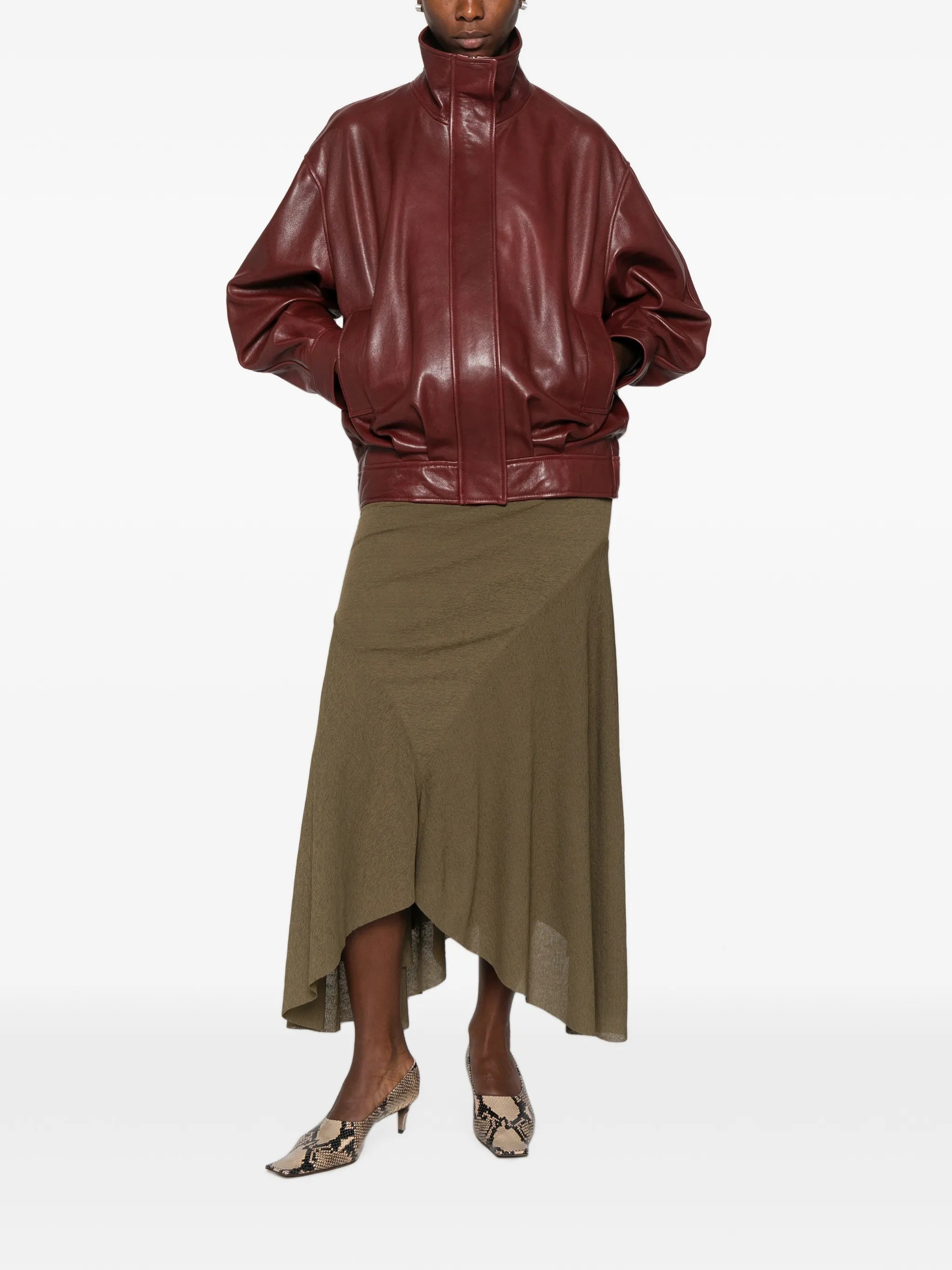Paula zip-up leather jacket