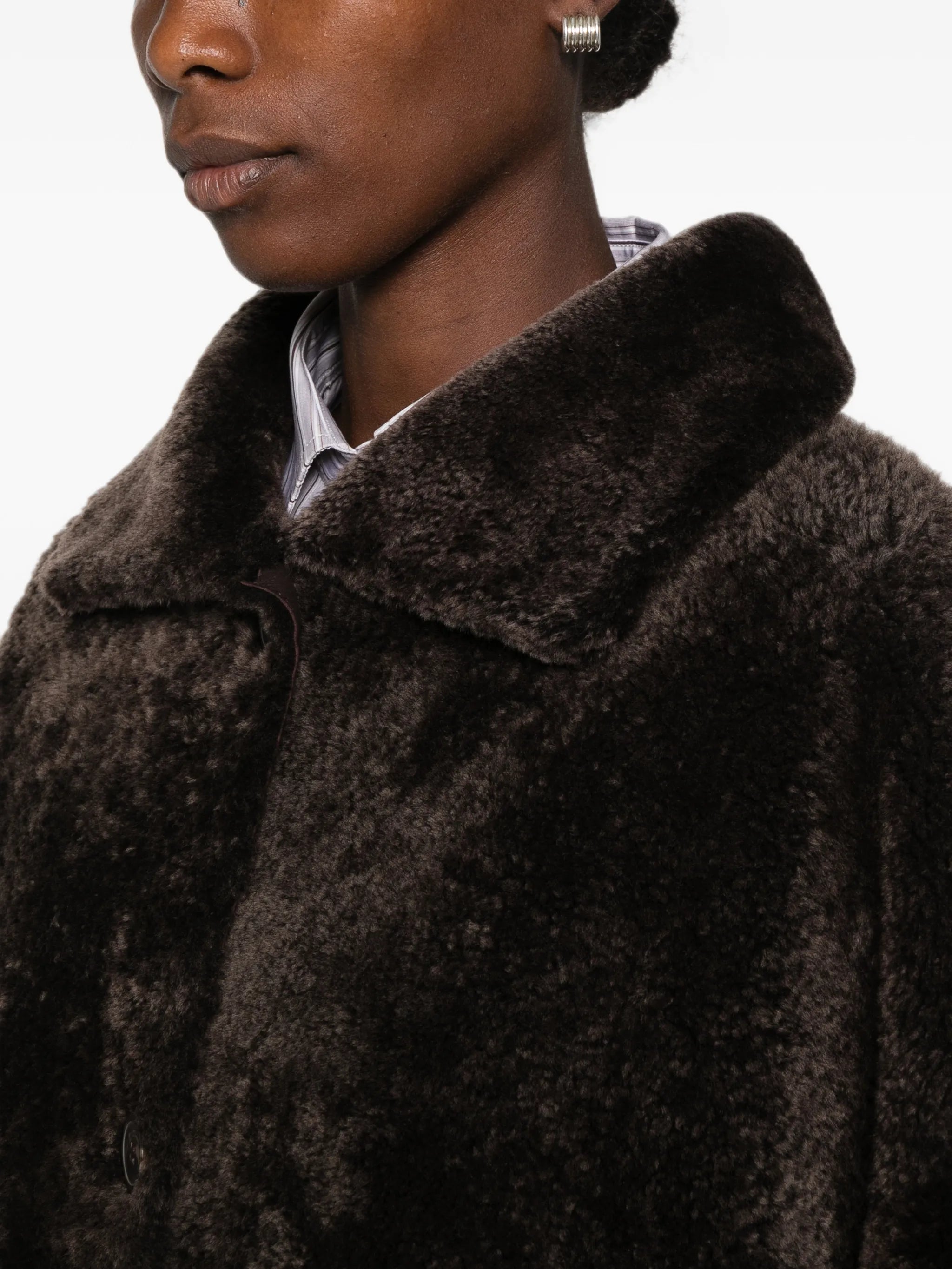 Isabella button-up shearling jacket