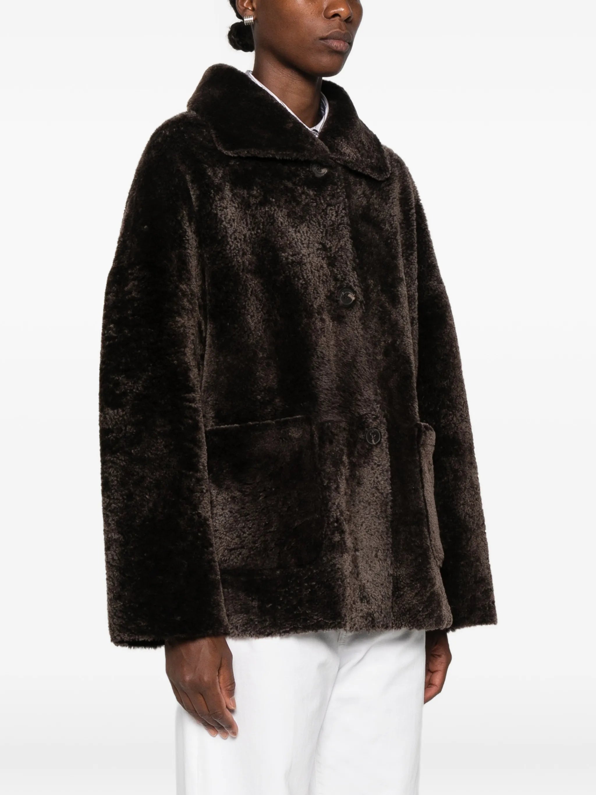Isabella button-up shearling jacket