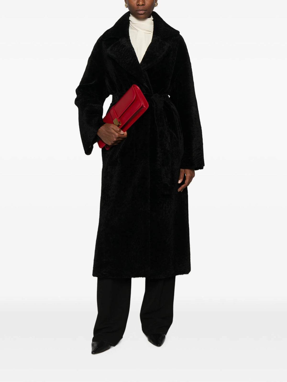 Rien belted shearling coat