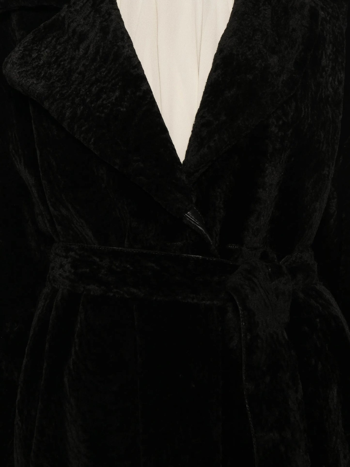 belted shearling coat