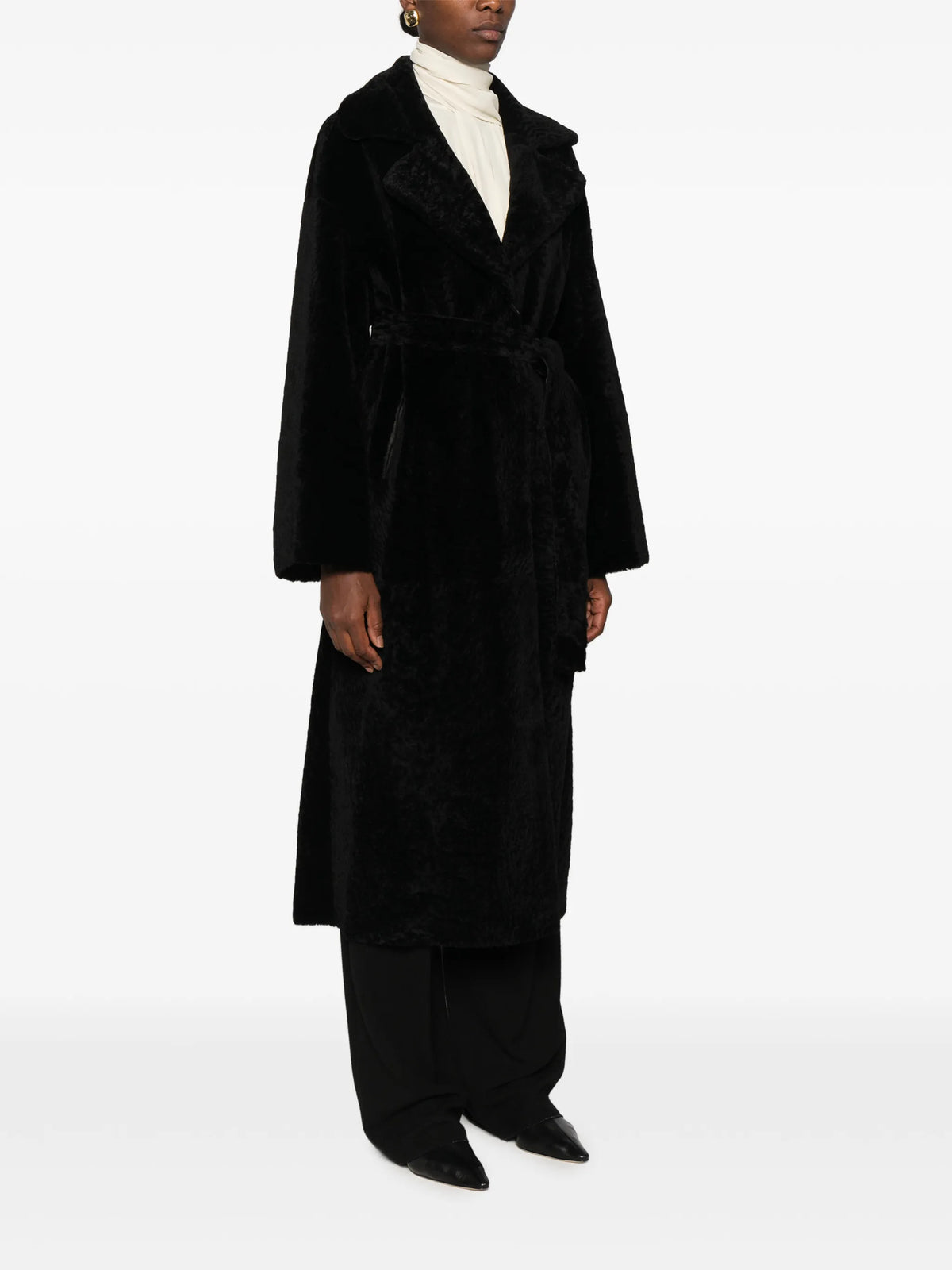 Rien belted shearling coat