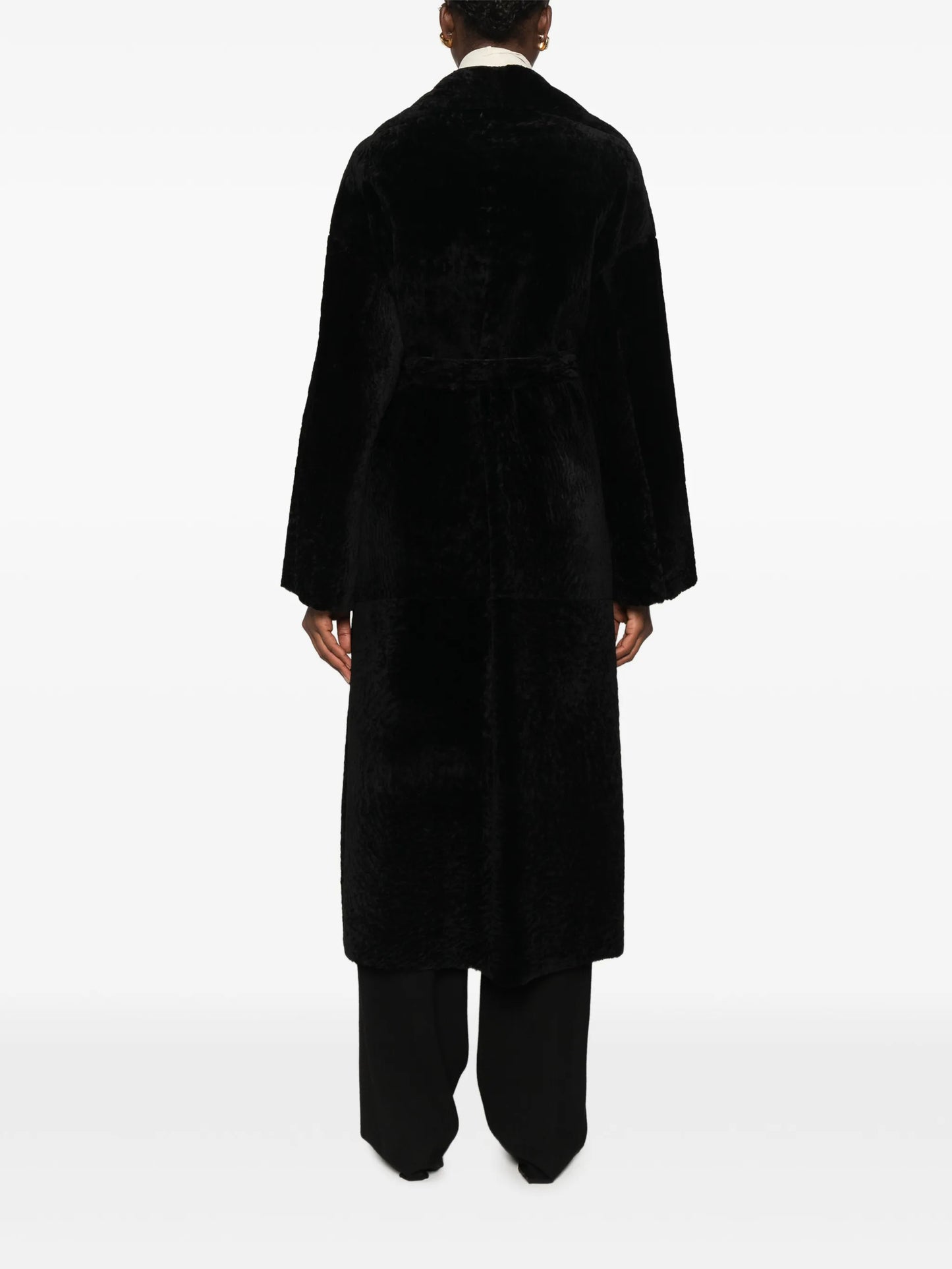 belted shearling coat