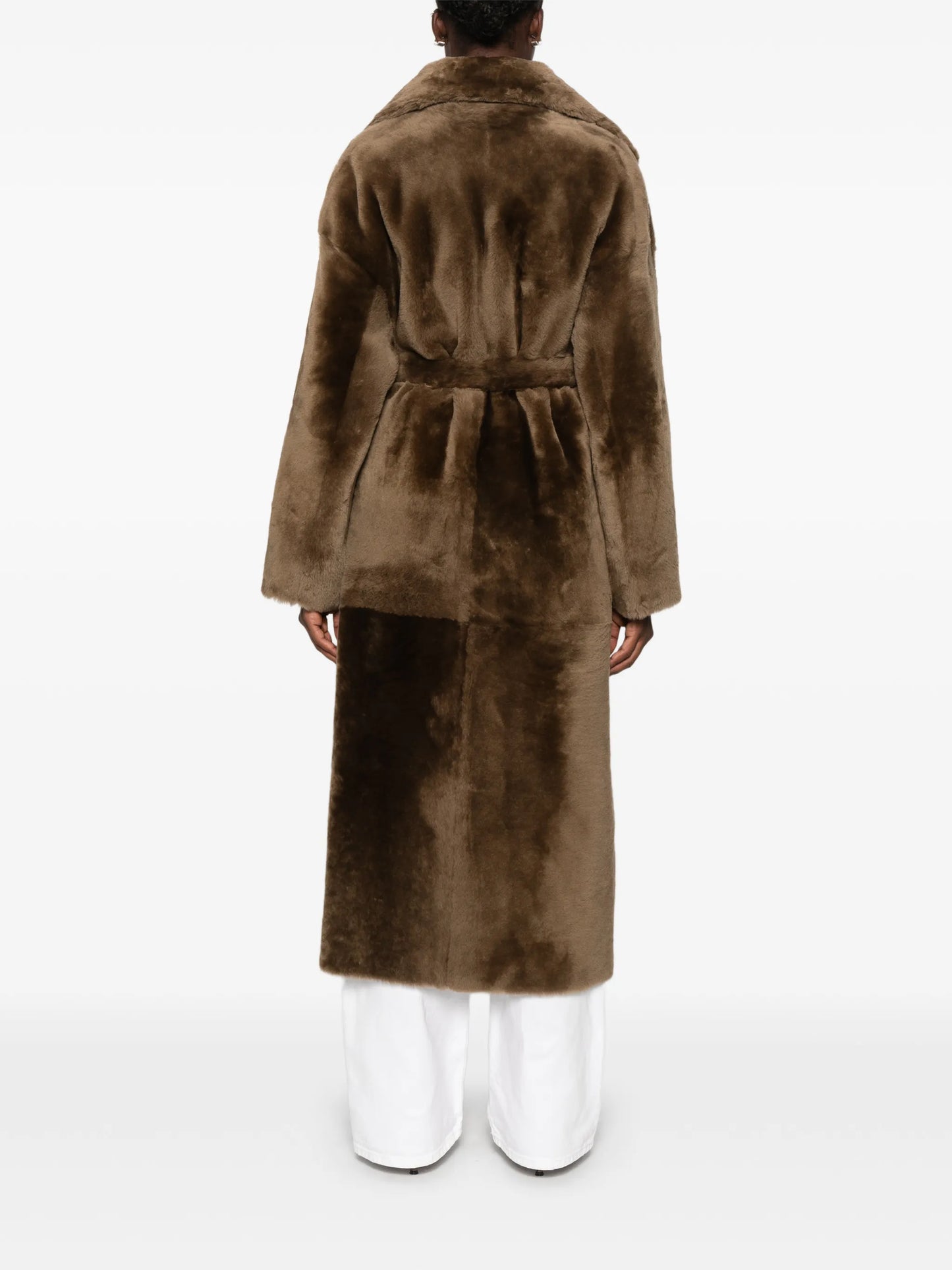 belted shearling coat
