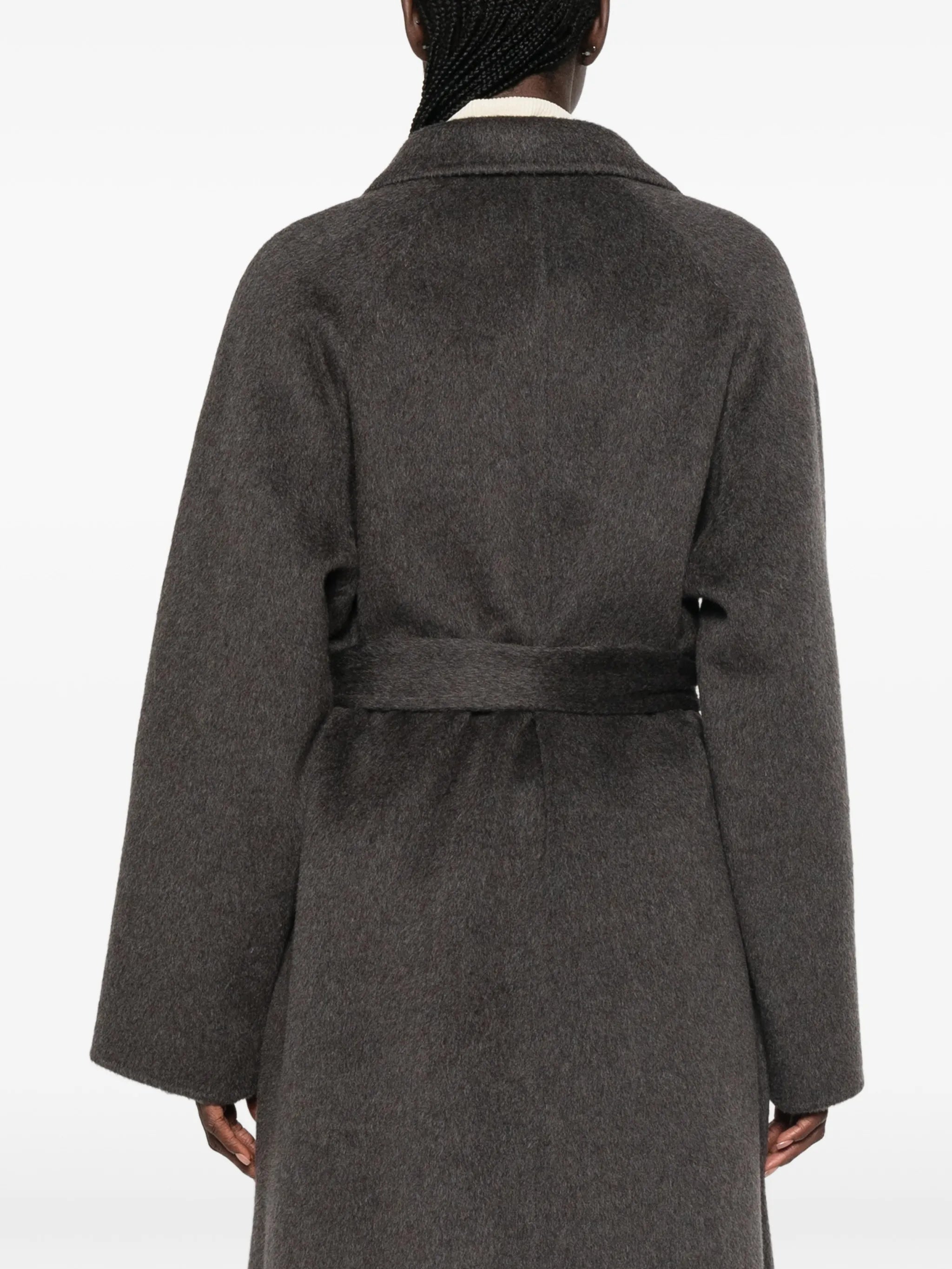 belted wool single-breasted coat