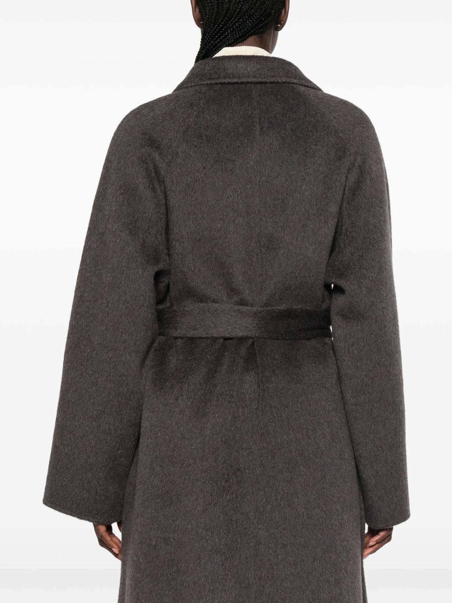 belted wool single-breasted coat