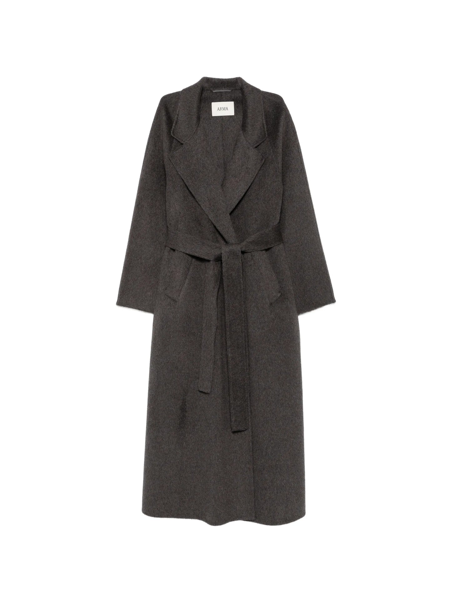 belted wool single-breasted coat