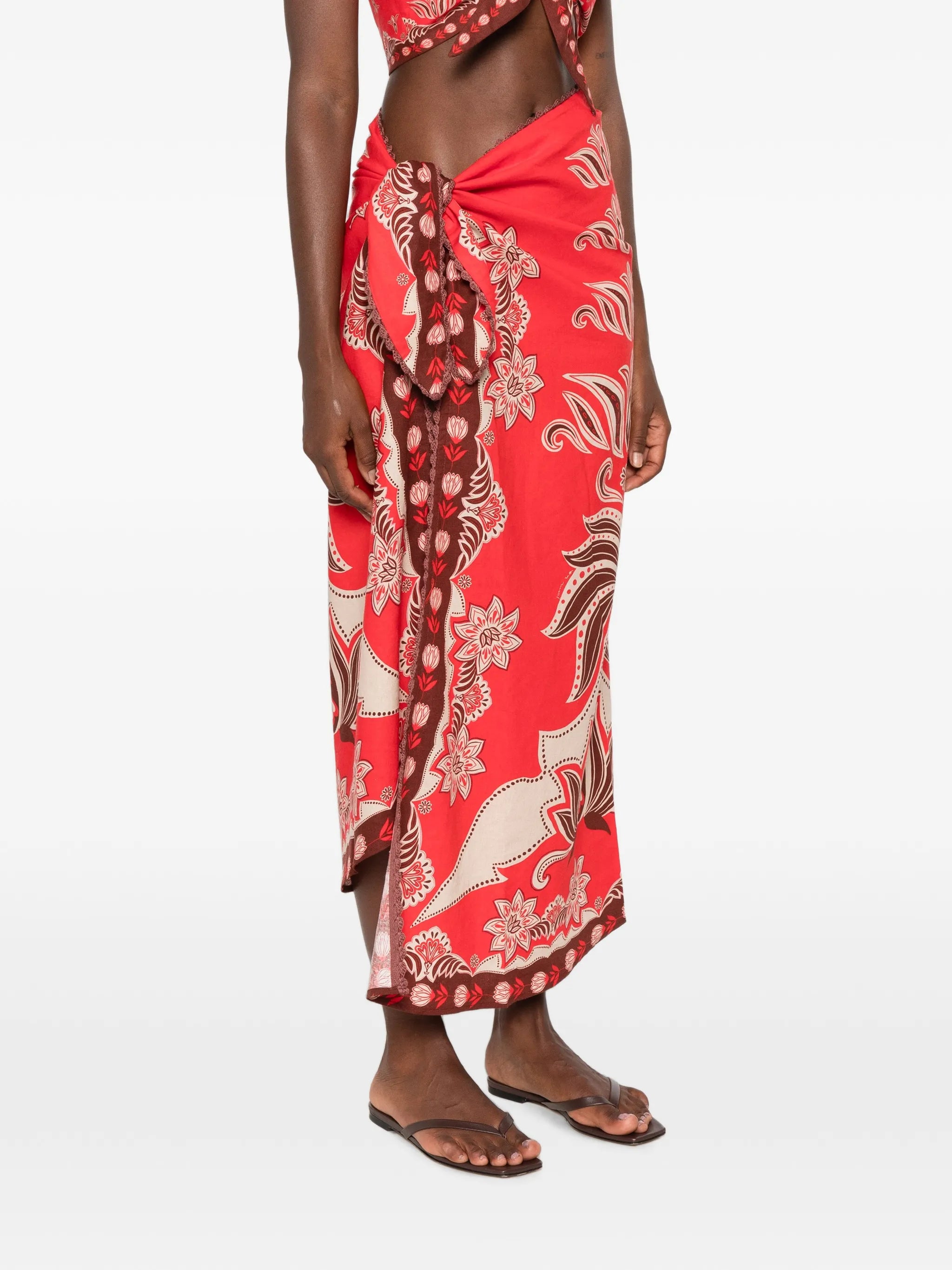 Ainika floral-print maxi skirt