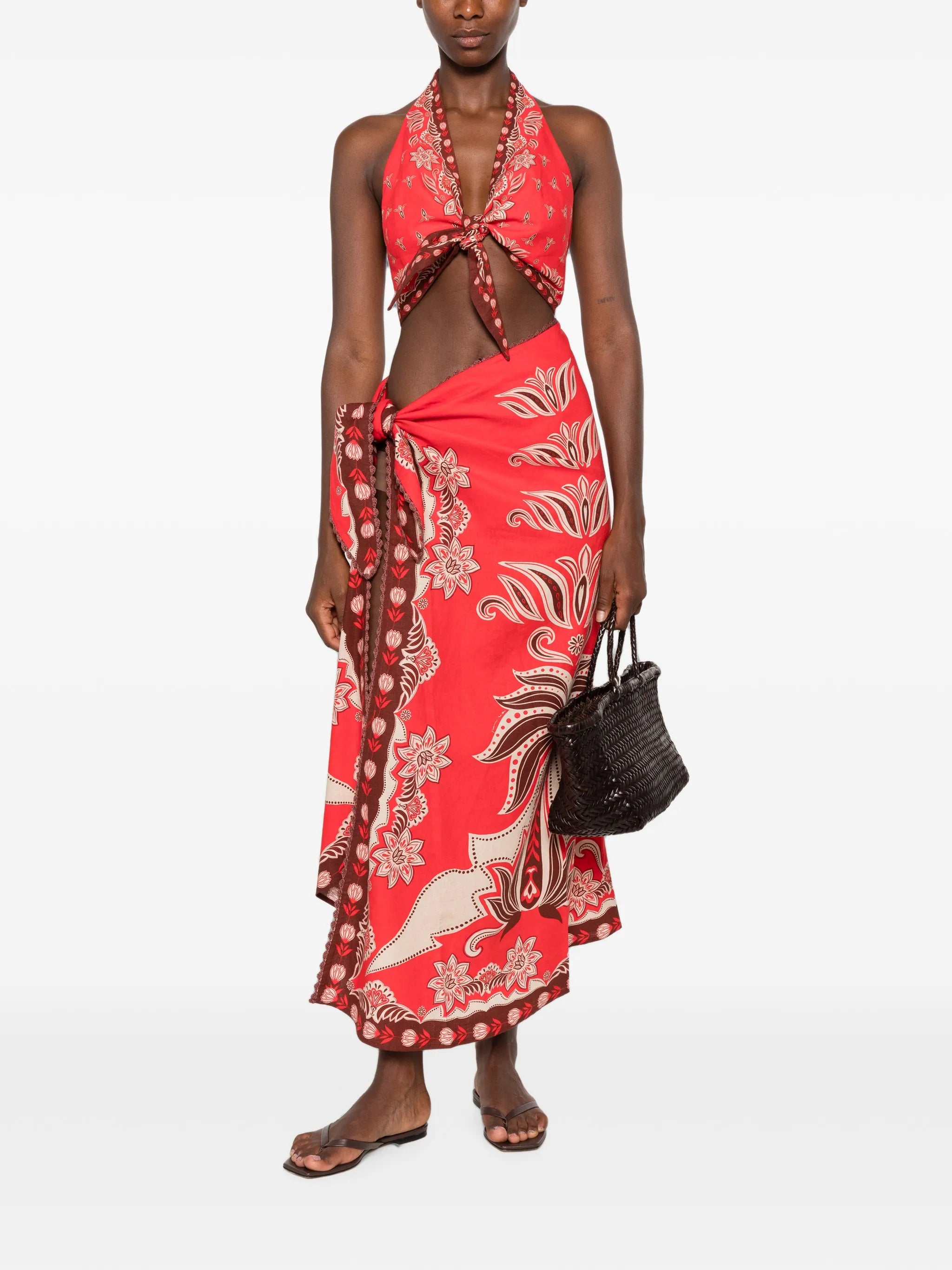 Ainika floral-print maxi skirt