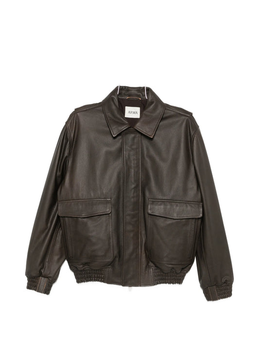 Bari zip-up leather jacket