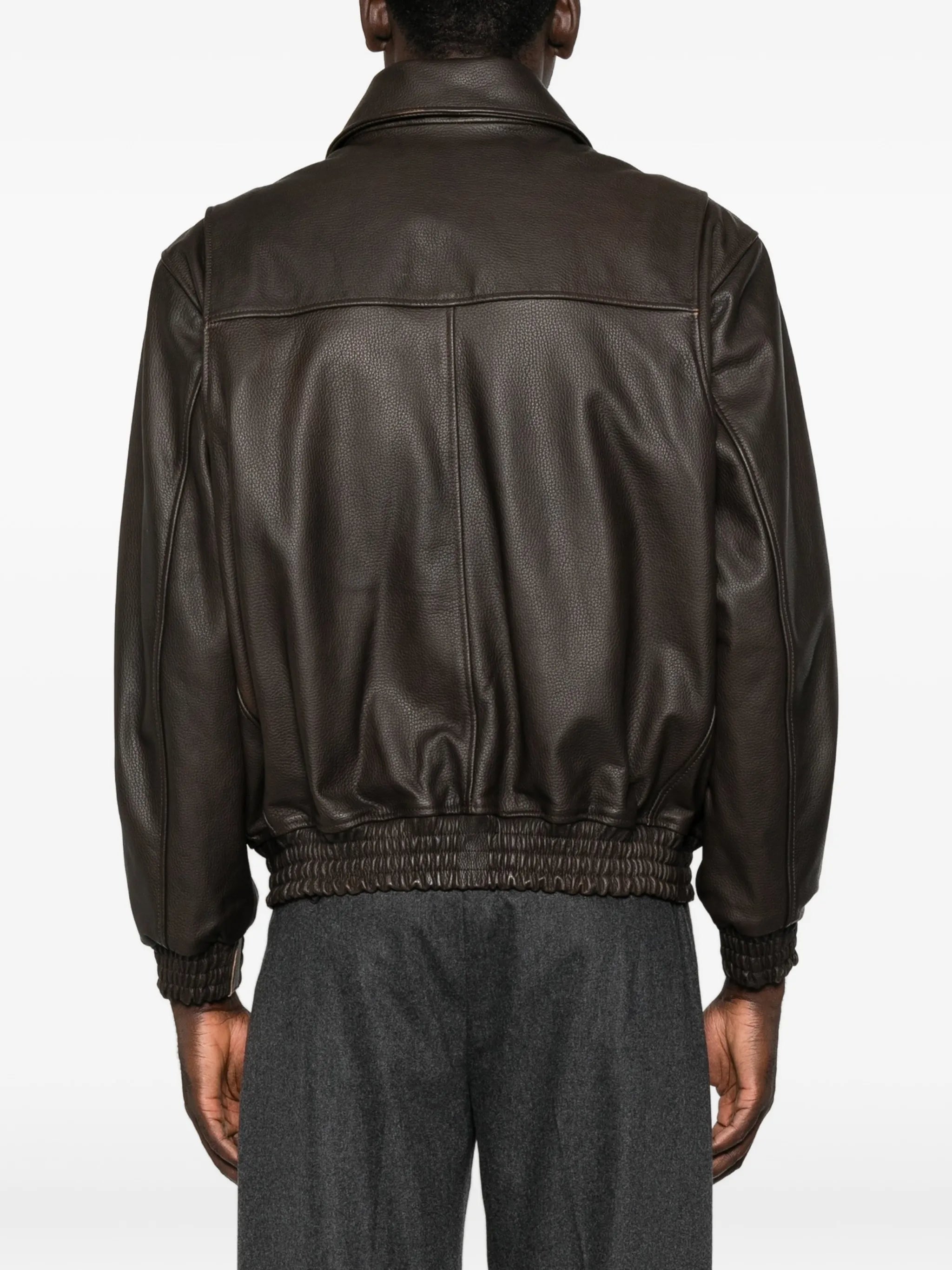 Bari zip-up leather jacket