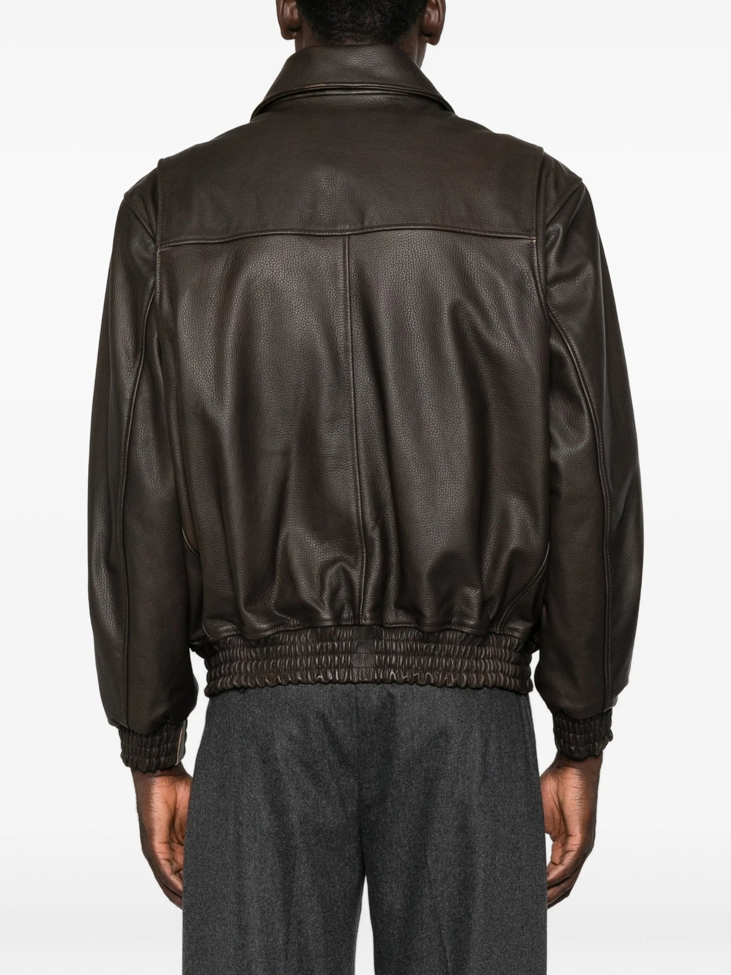 Bari zip-up leather jacket