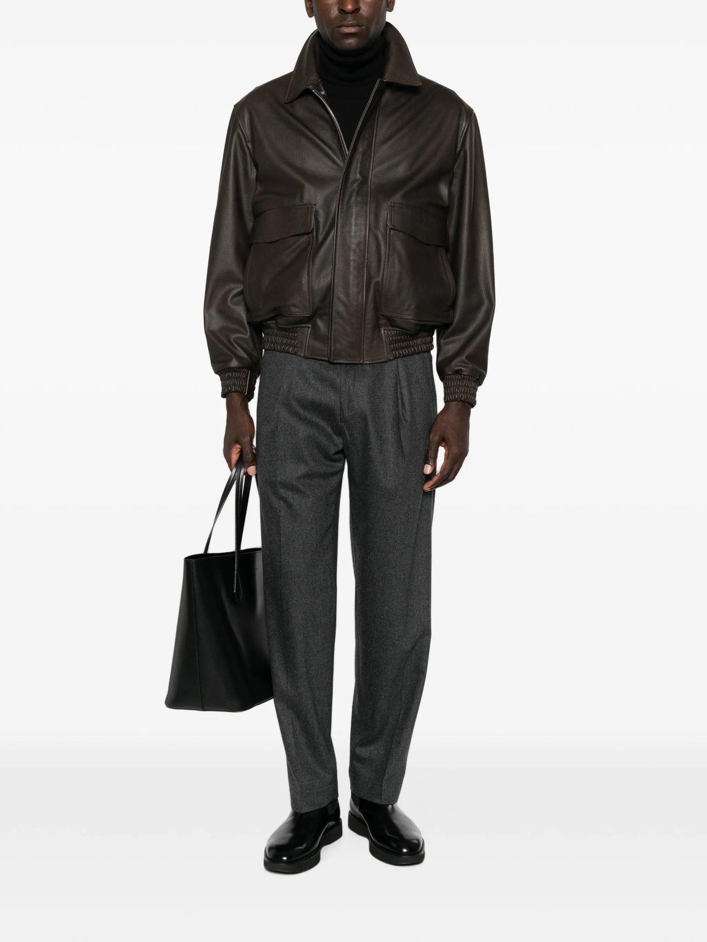 Bari zip-up leather jacket