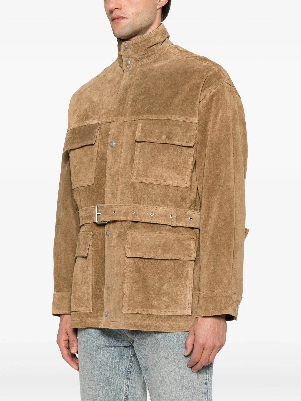 belted suede jacket