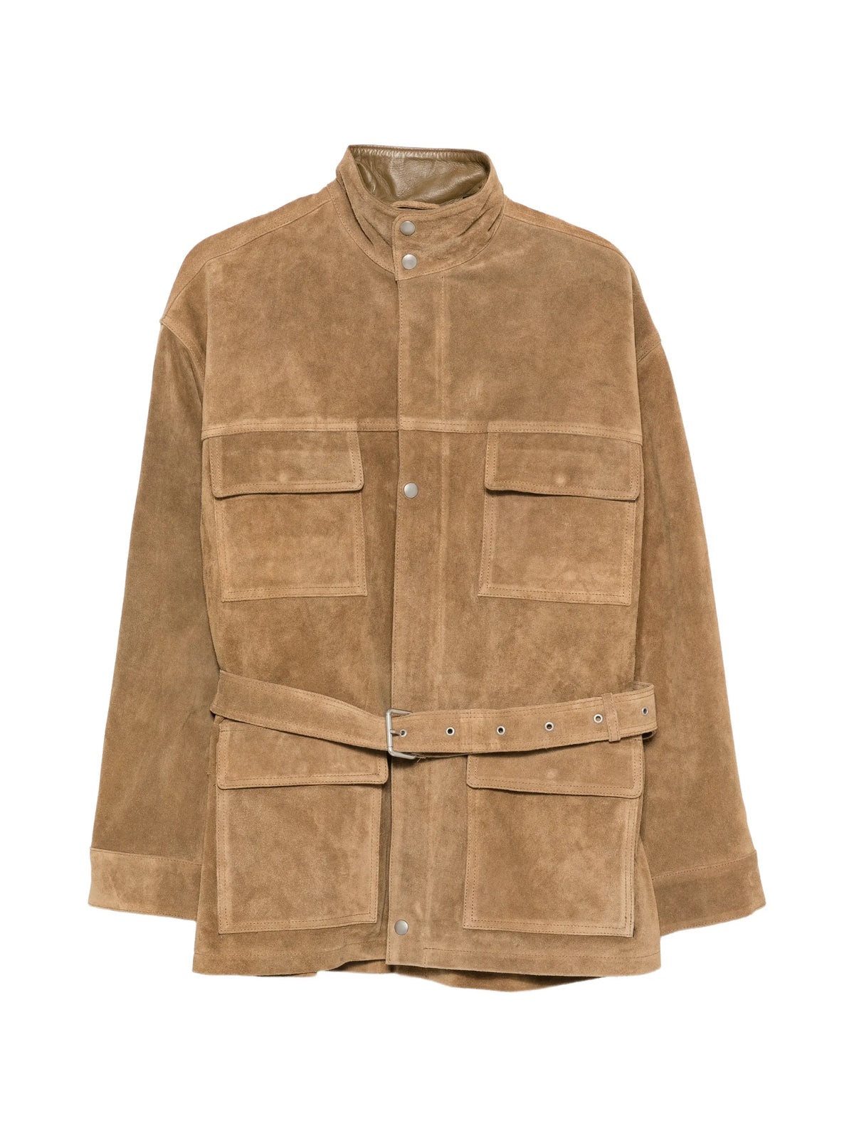 belted suede jacket