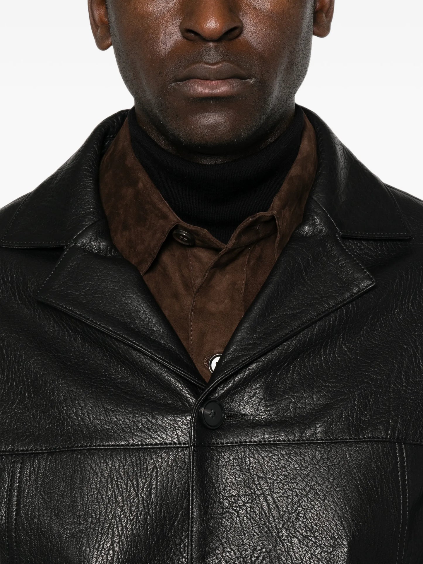 Jack leather button-up jacket