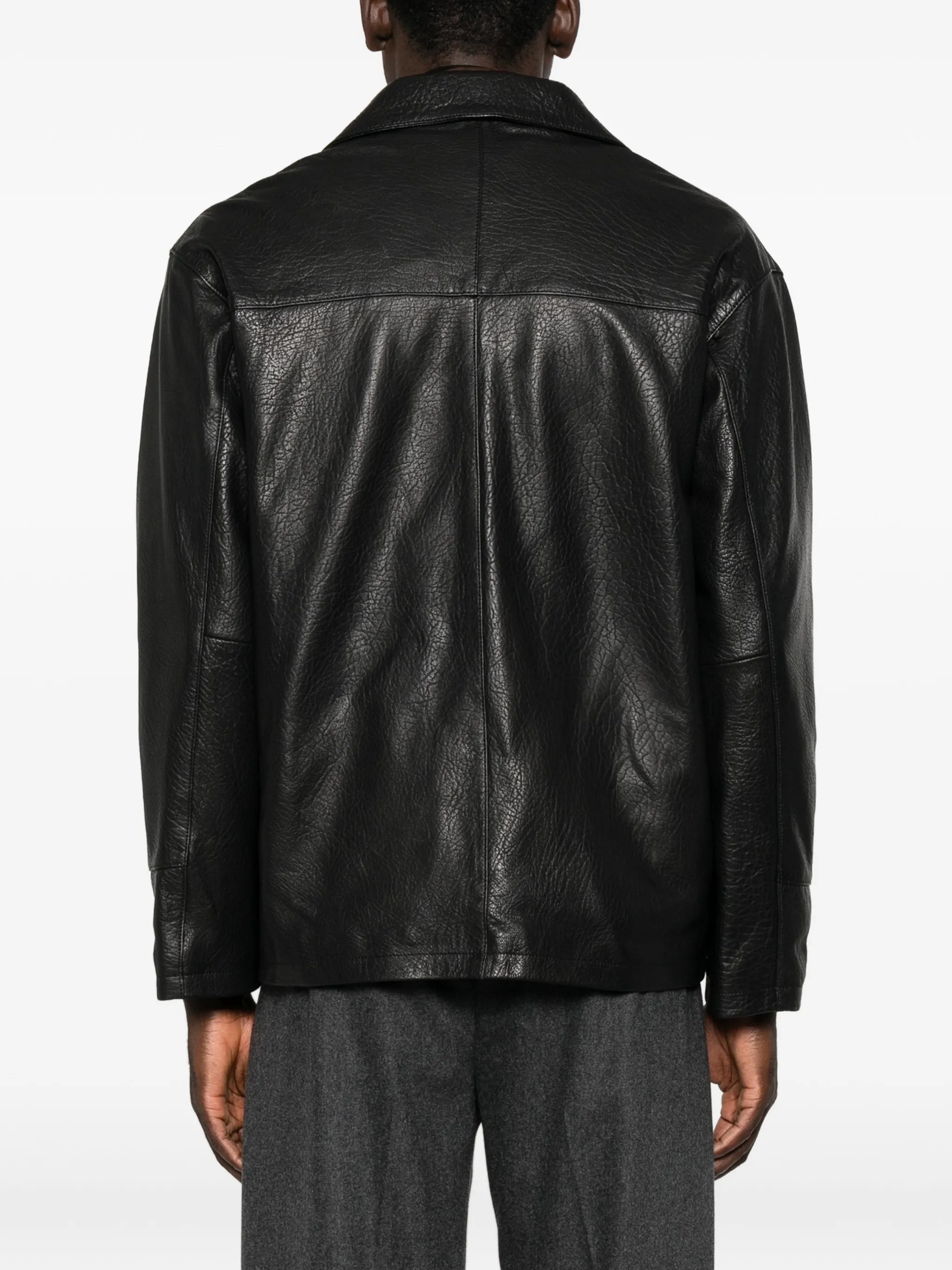 Jack leather button-up jacket