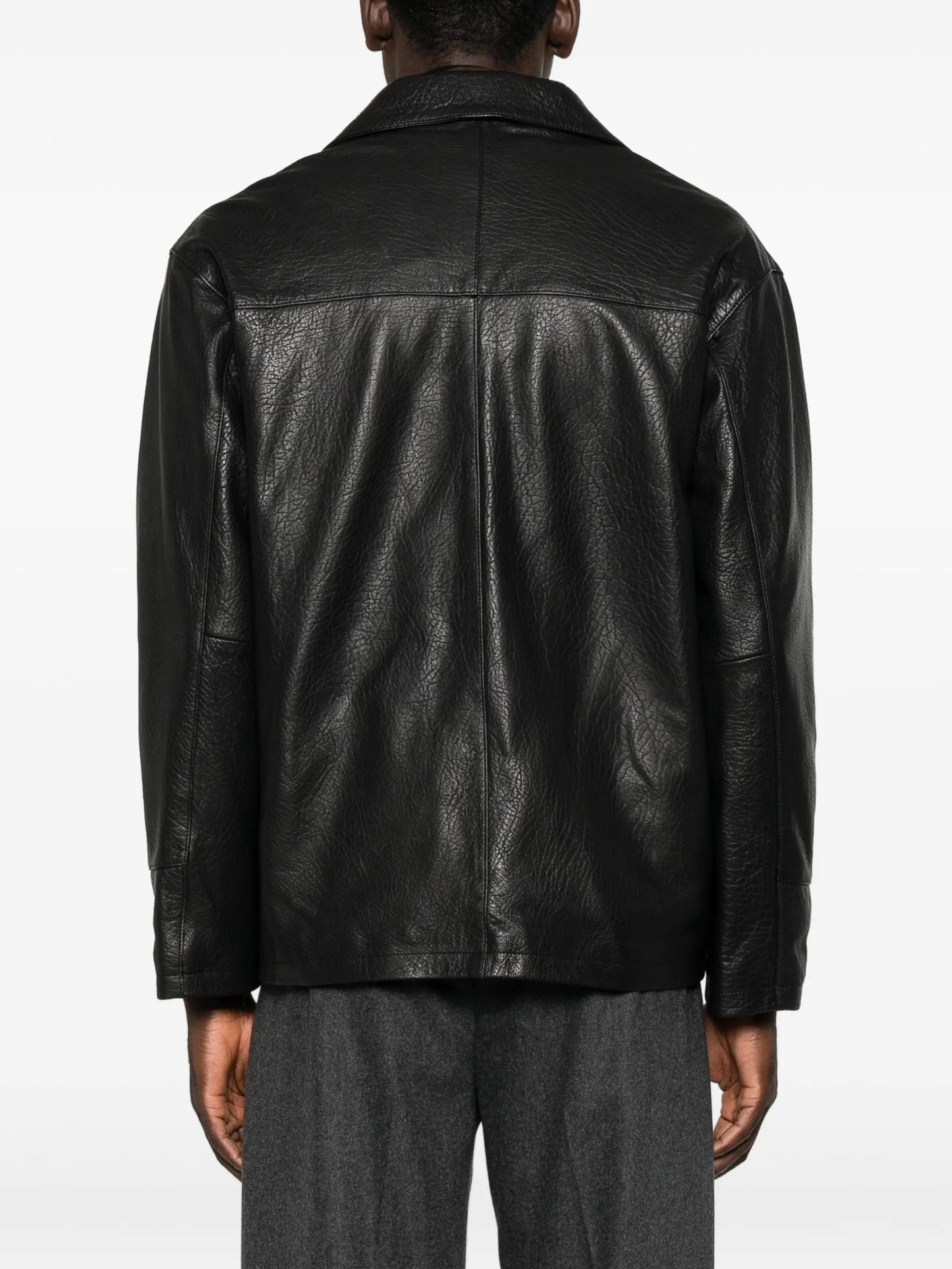 Jack leather button-up jacket